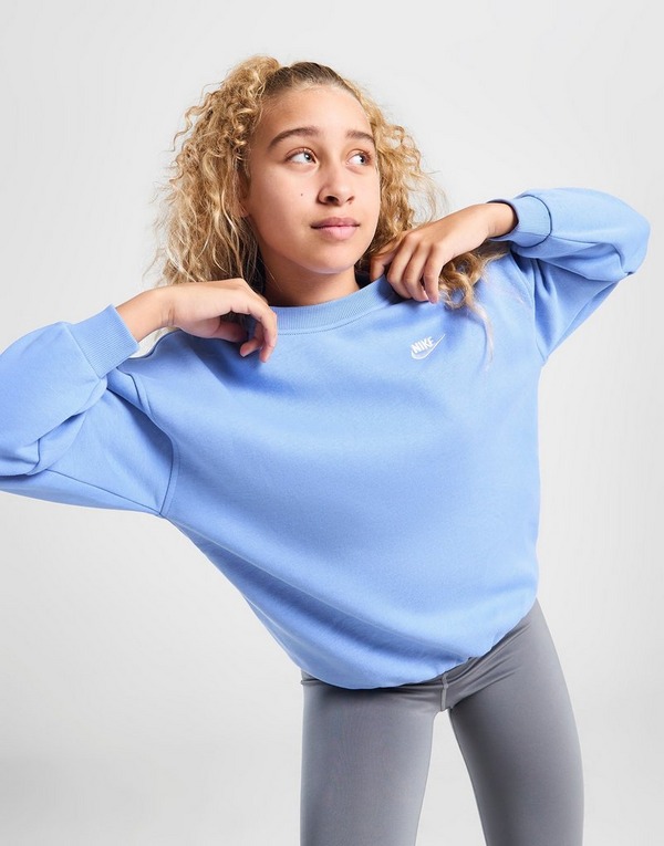 Blue Nike Girls' Oversized Club Fleece Sweatshirt Junior - JD Sports Global