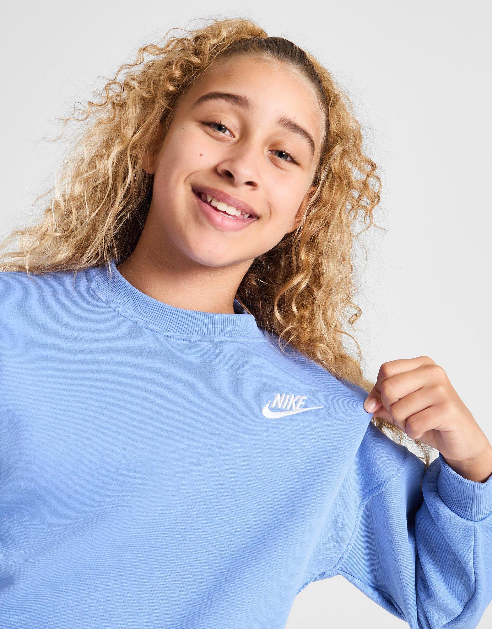 Blue Nike Girls' Oversized Club Fleece Sweatshirt Junior - JD