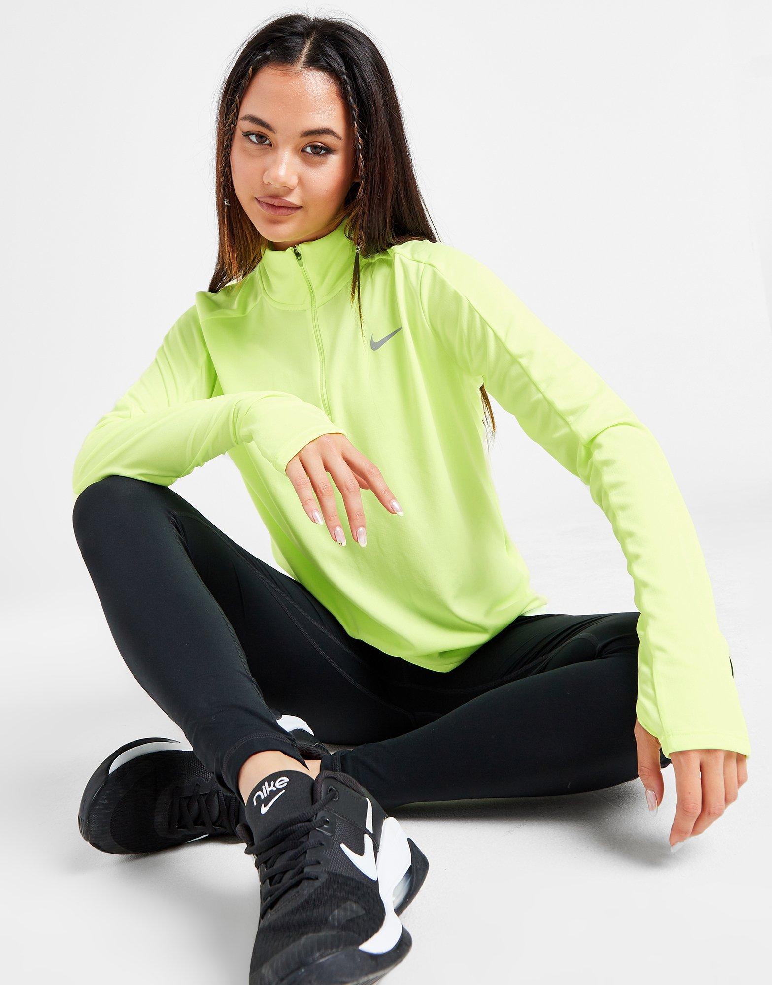 Yellow Nike Running Pacer 1/4 Zip Dri-FIT Track Top