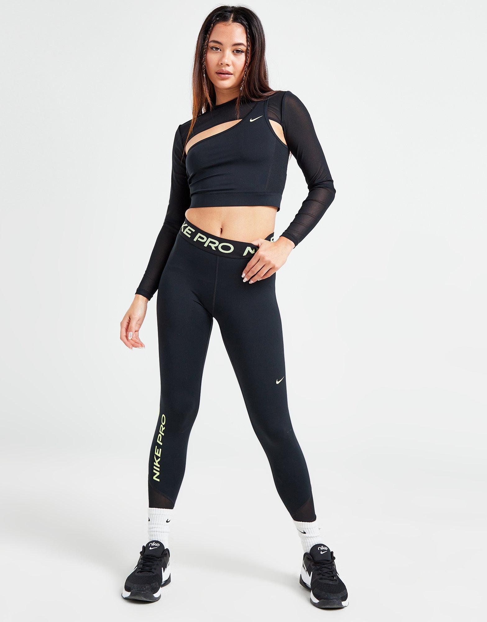 Nike Crop Top Manches Longues Training Pro Femme Noir- JD Sports France