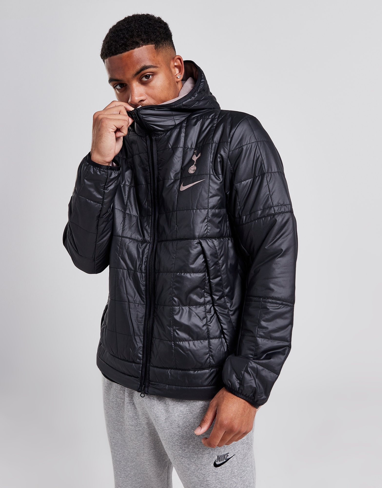 Black Nike Tottenham Hotspur FC Fleece Lined Jacket | JD Sports UK