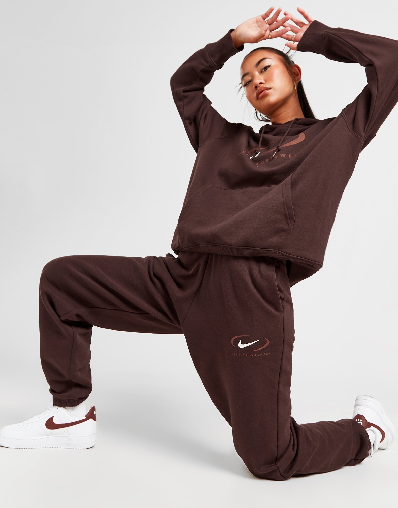 Brown Nike Swoosh Oversized Joggers JD Sports Global