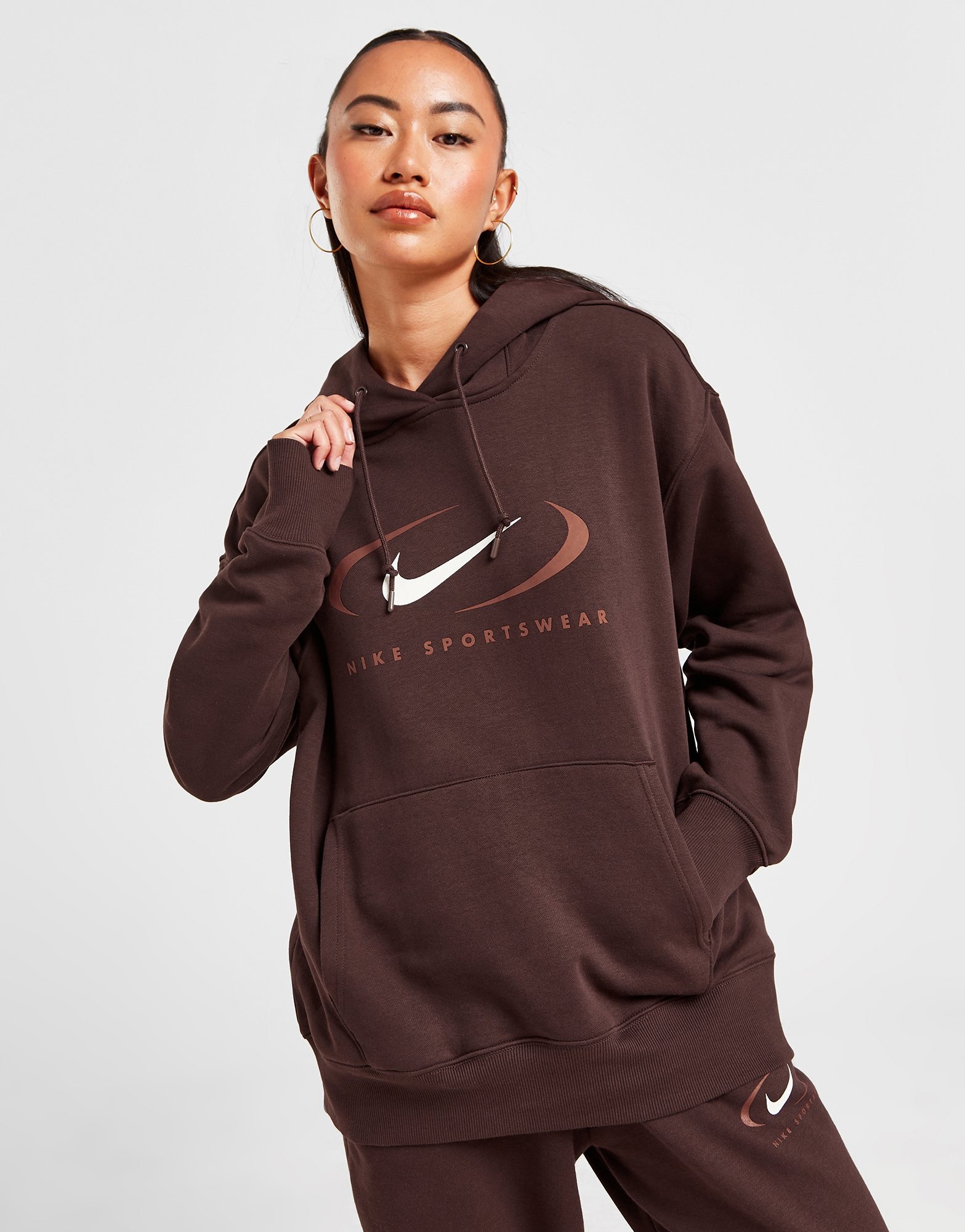 Brown Nike Swoosh Overhead Hoodie - JD Sports Global