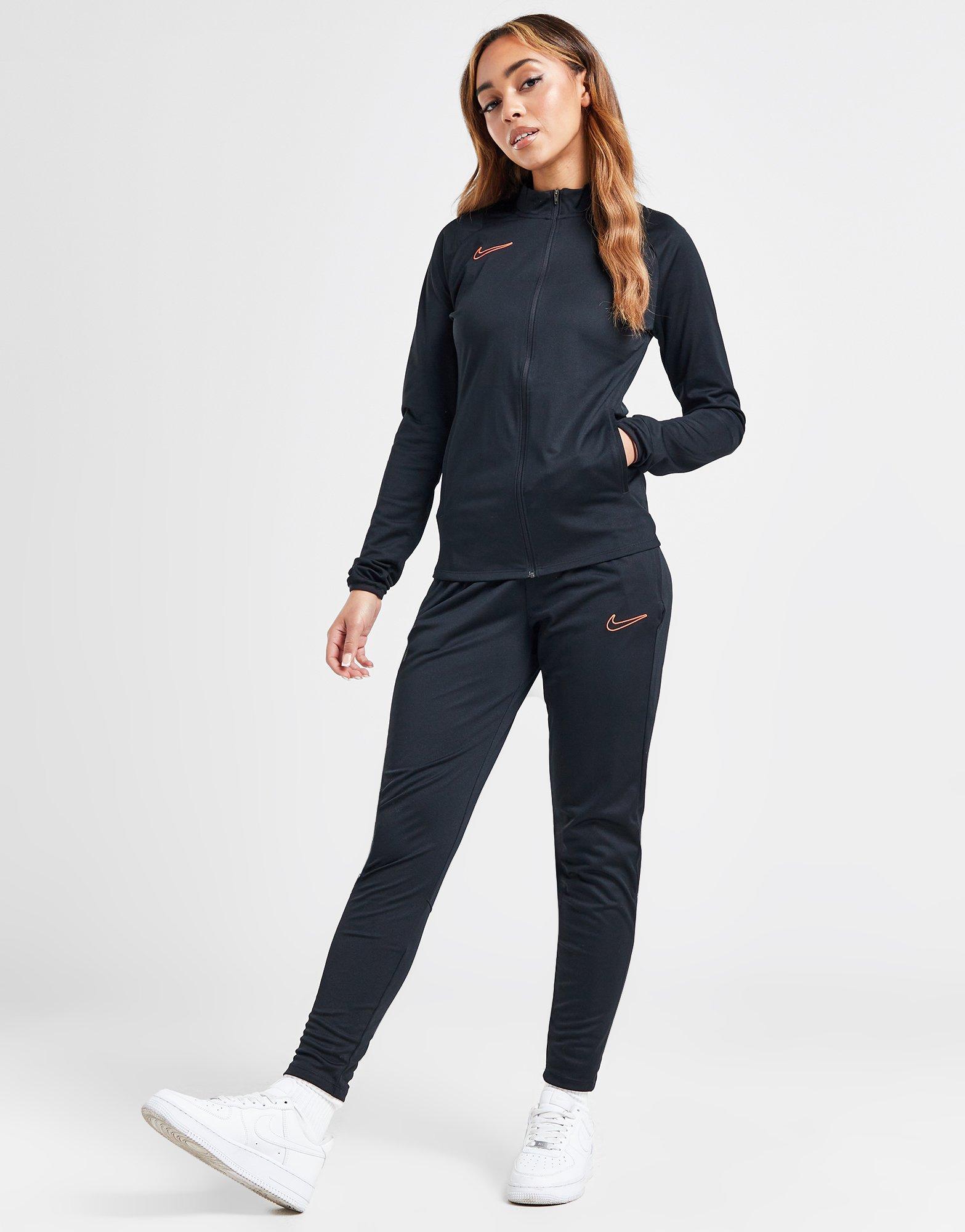 Nike tracksuit womens black sale