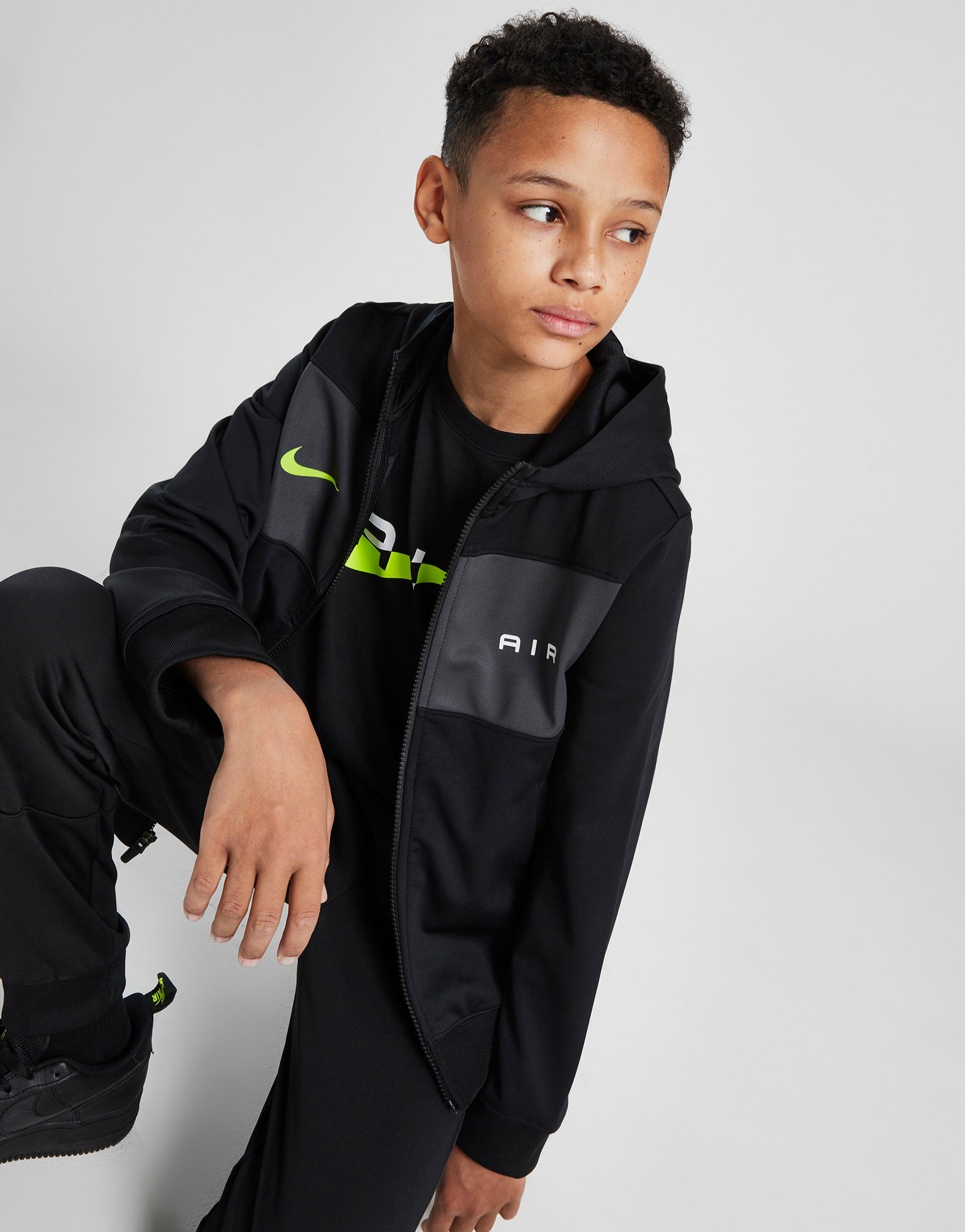 Black Nike Air Swoosh Full Zip Hoodie Junior JD Sports Malaysia