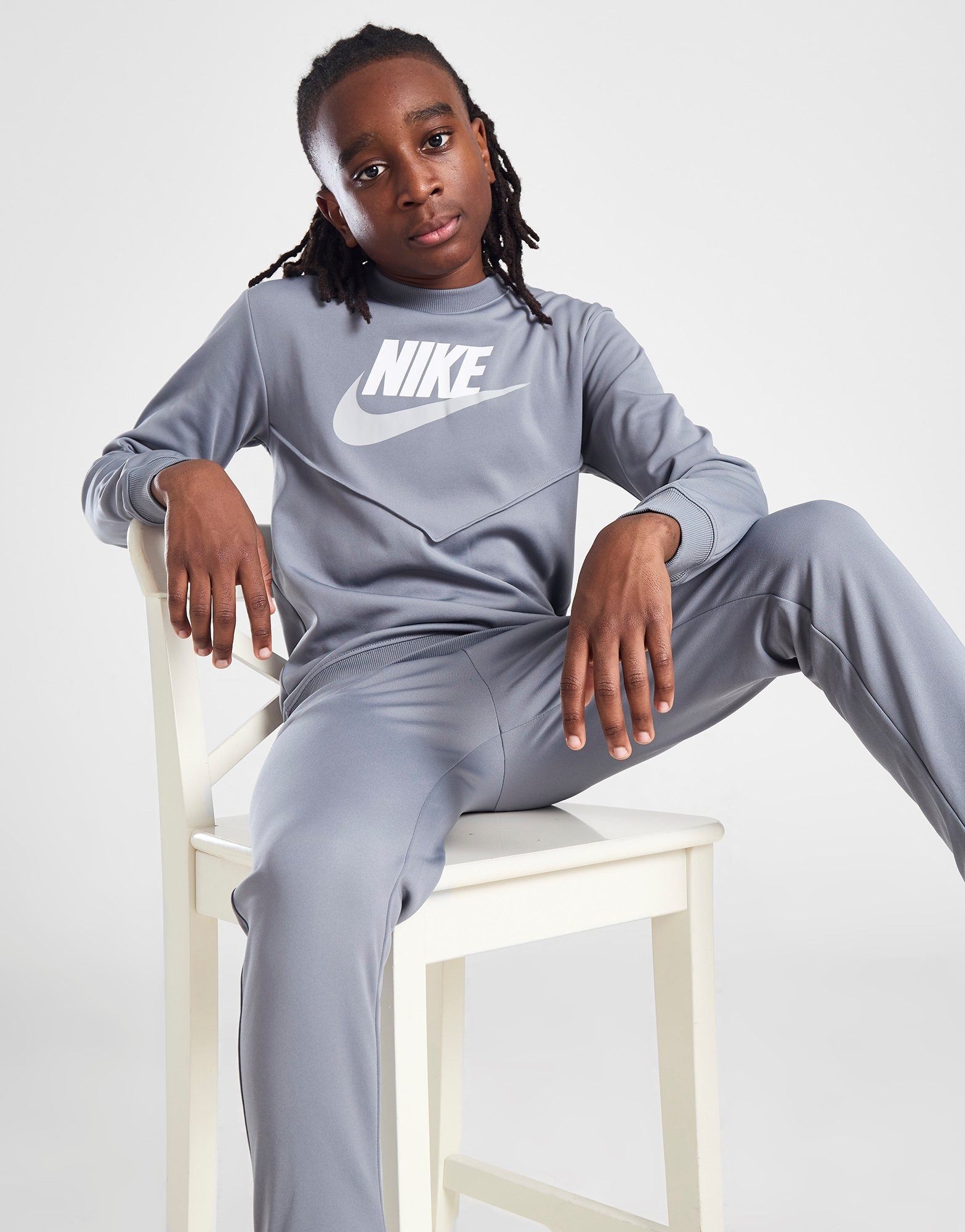 Grey Nike Sportswear Crew Tracksuit Junior