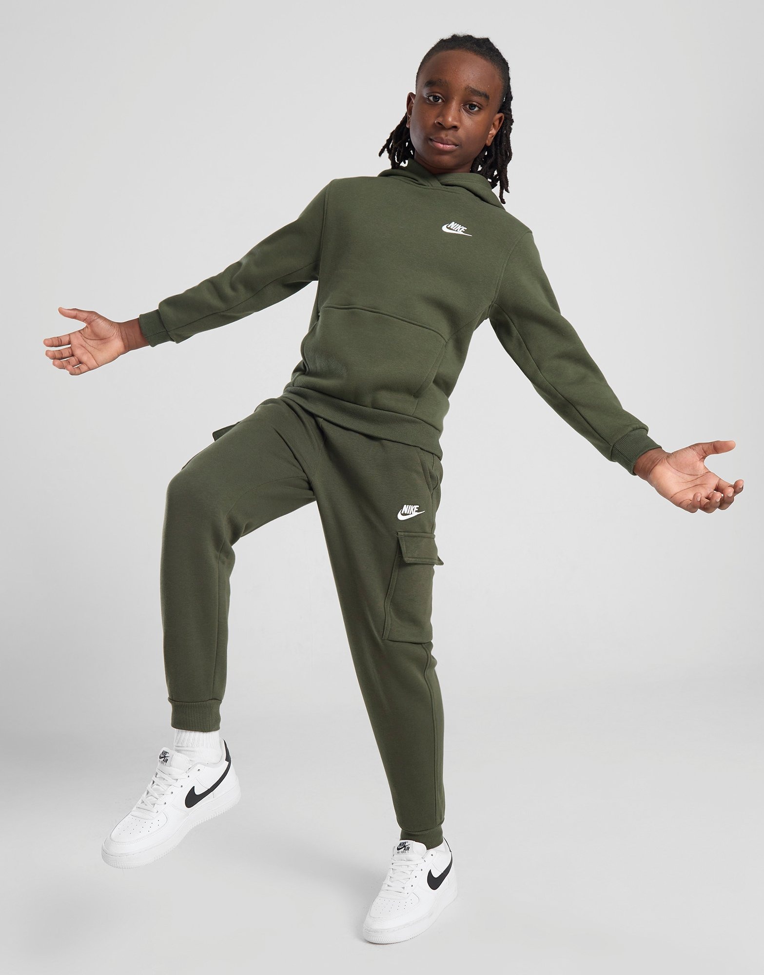 Cargo Khaki Cargo Khaki White Nike Club Cargo Joggers Junior JD Sports