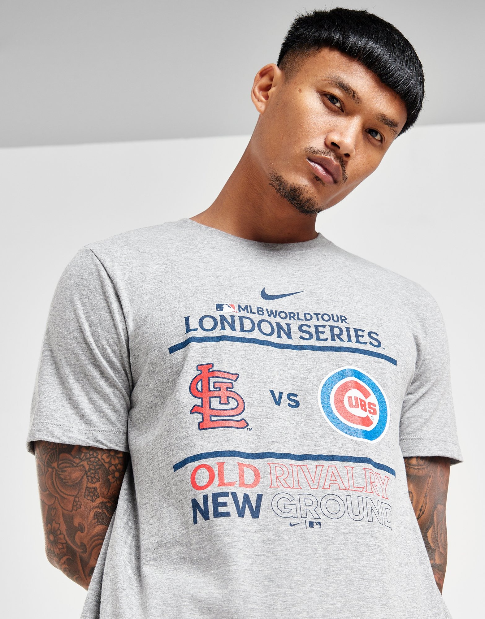 Men's 2023 MLB World Tour: London Series Chicago Cubs vs St. Louis  Cardinals Nike Heather Charcoal Matchup T-Shirt