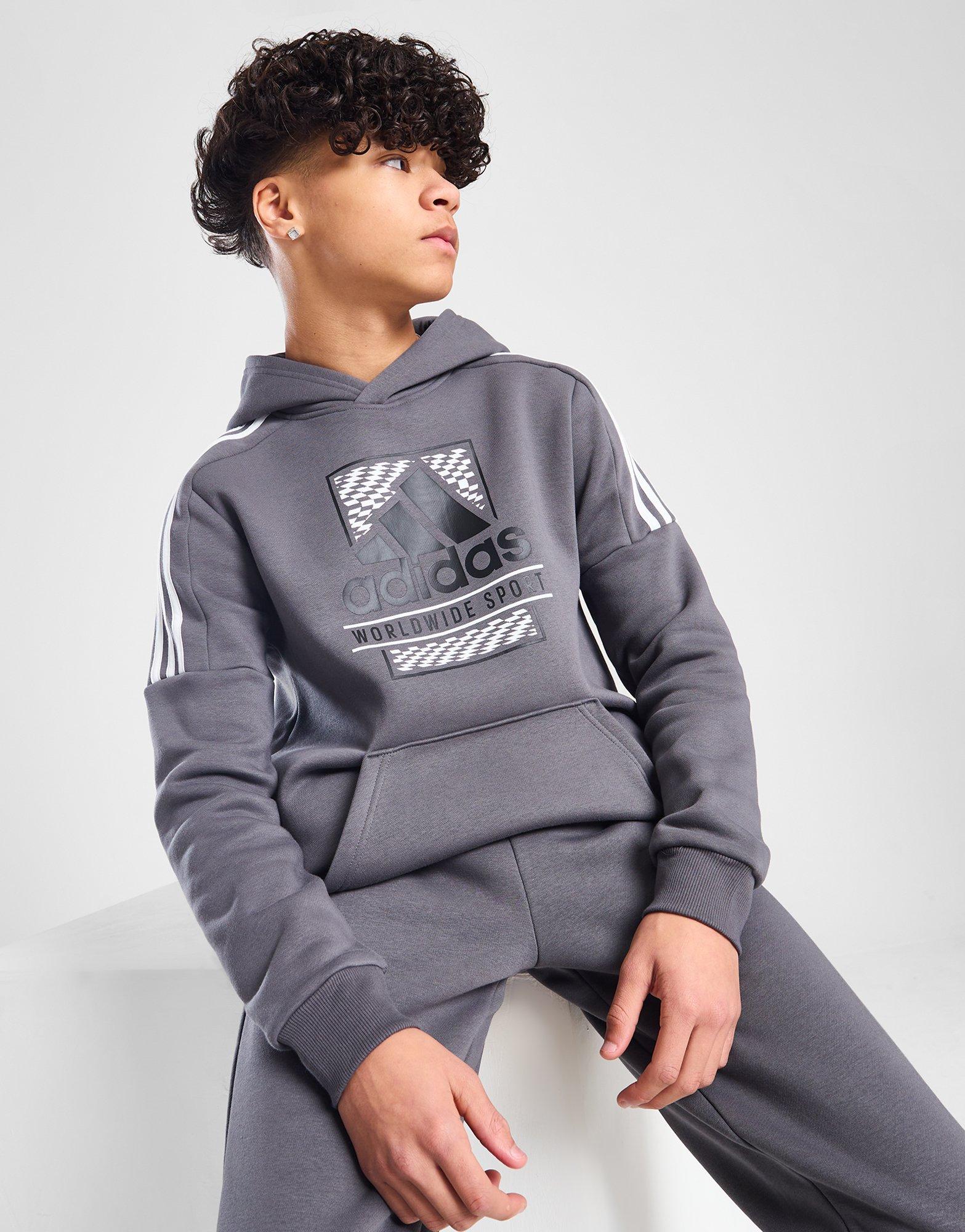 Adidas originals tape poly hoodie sale junior