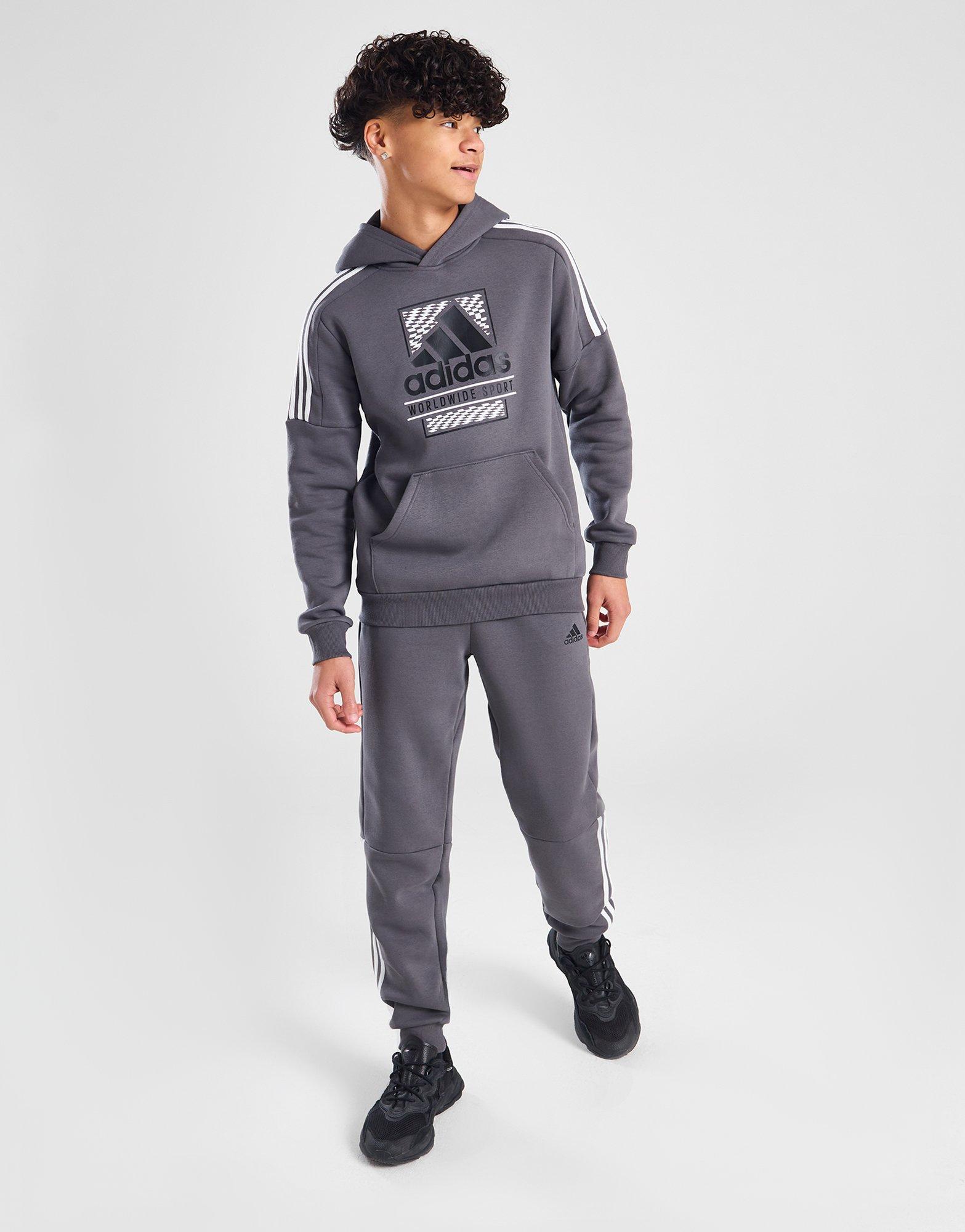 adidas Box Logo Overhead Hoodie Junior