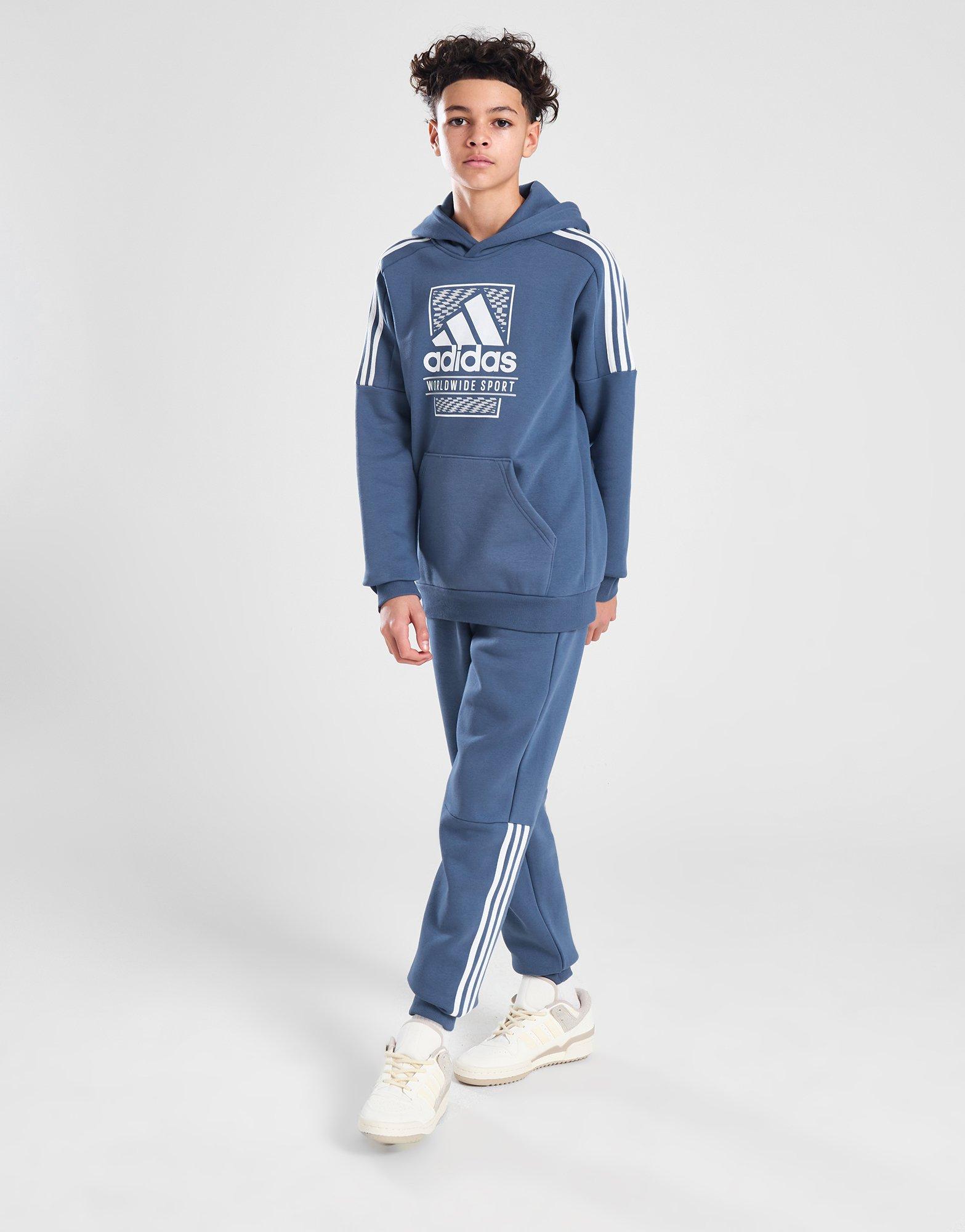 adidas Box Logo Overhead Hoodie Junior
