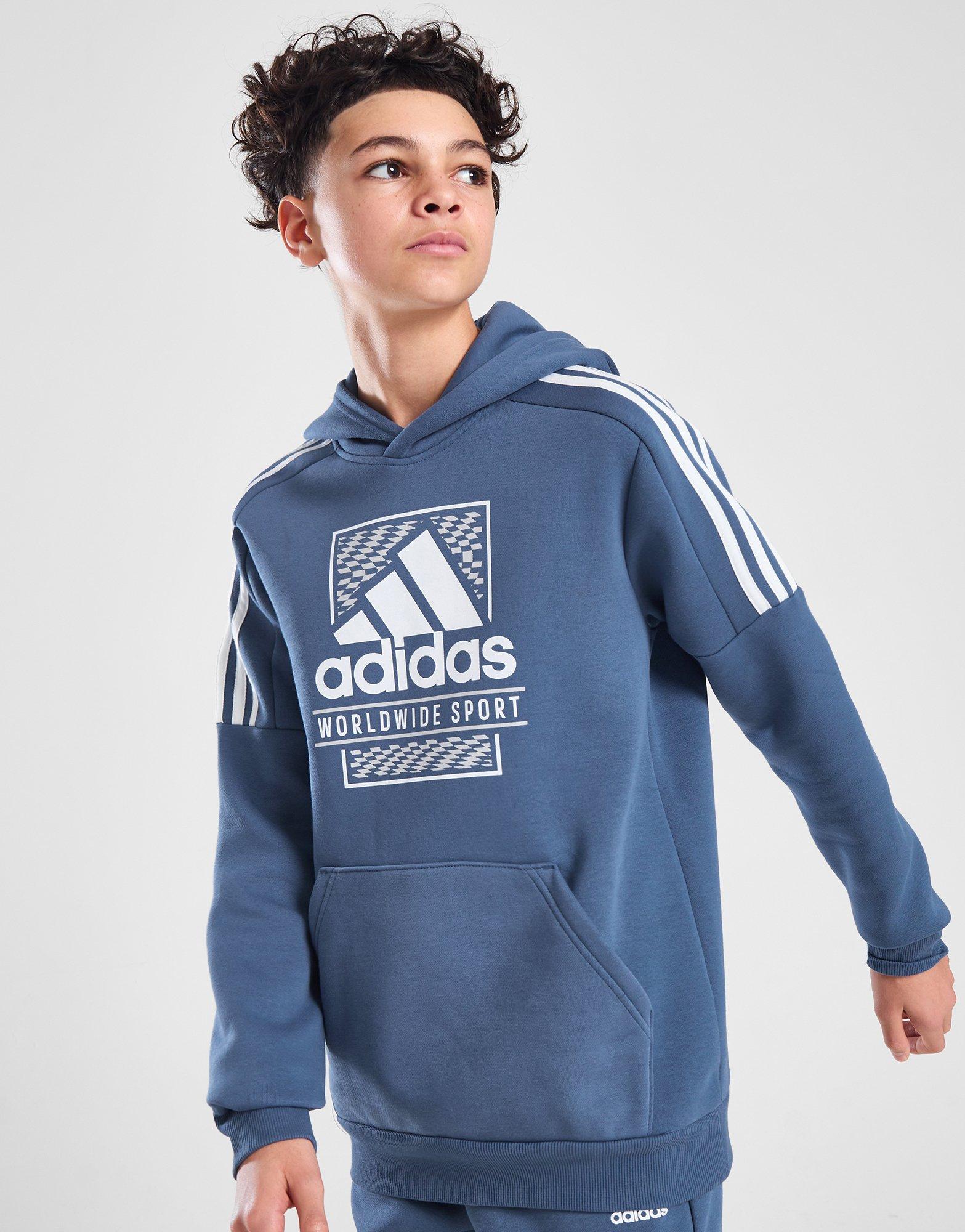 adidas Box Logo Overhead Hoodie Junior