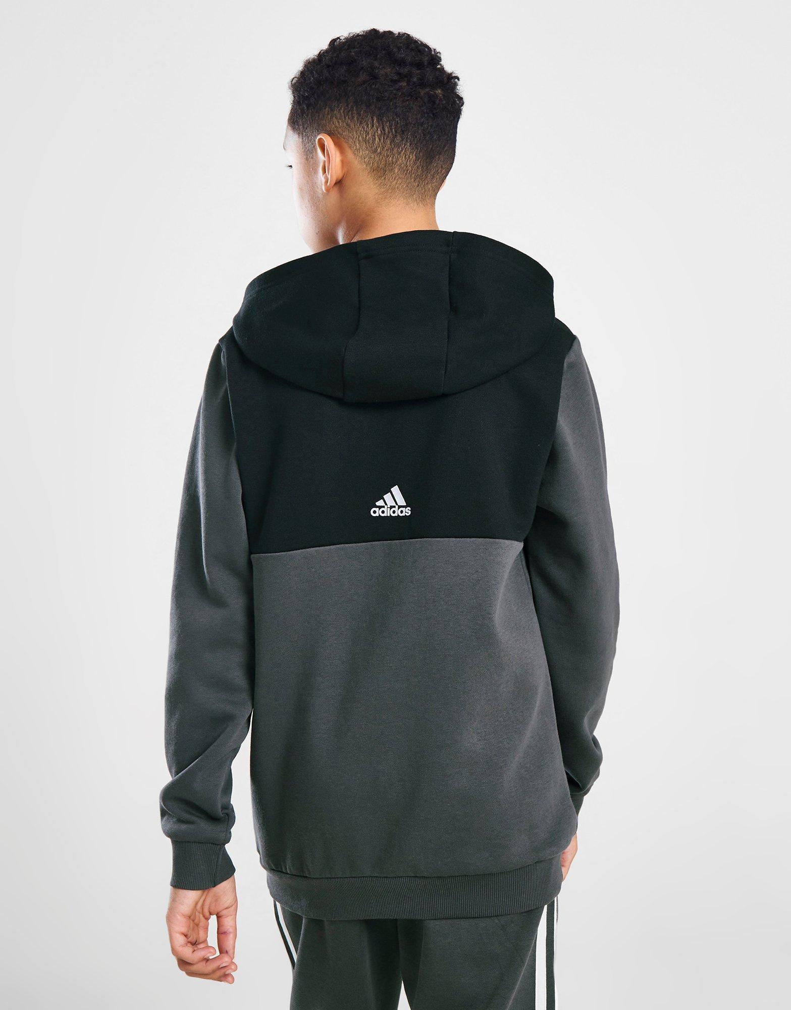 adidas Linear Badge of Sport Logo Hoodie Junior
