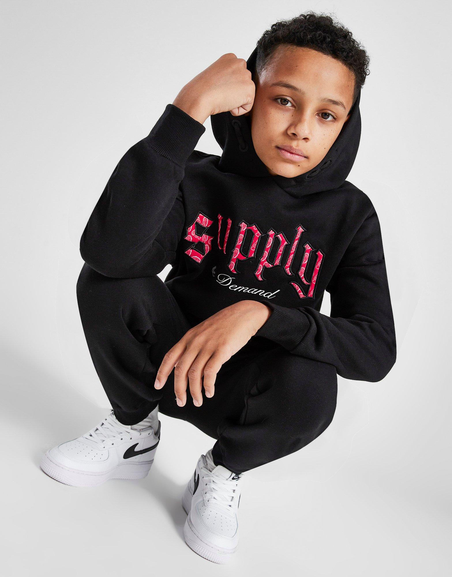 Black Supply & Demand Paris Gothic Pullover Hoodie Junior