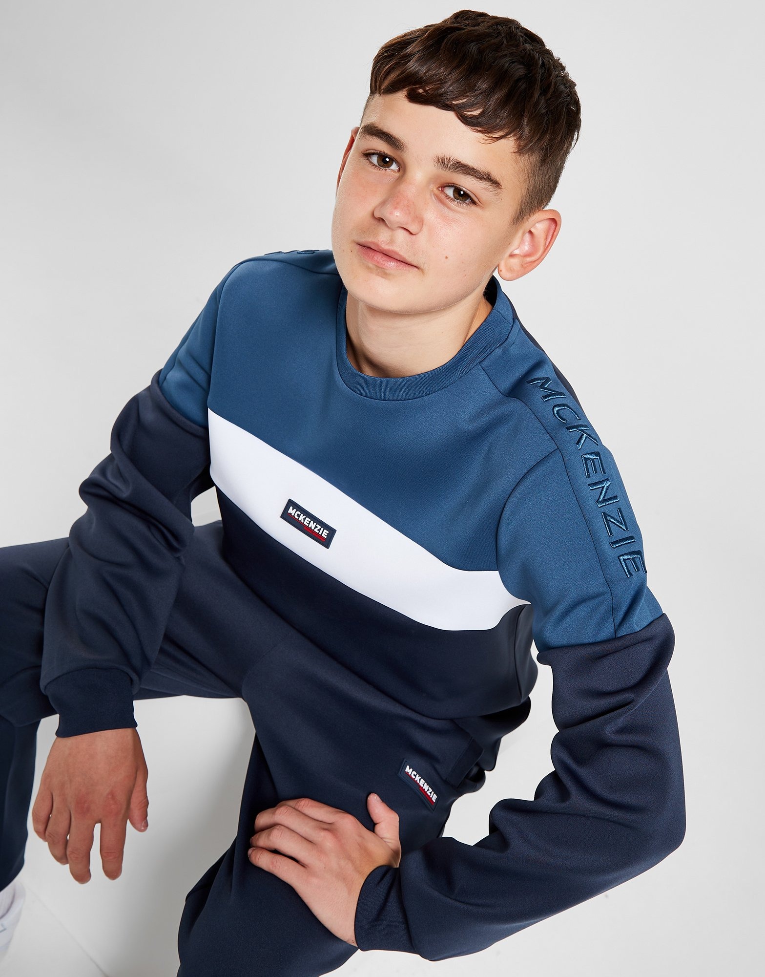 Blue McKenzie Rain Crew Sweatshirt Junior JD Sports