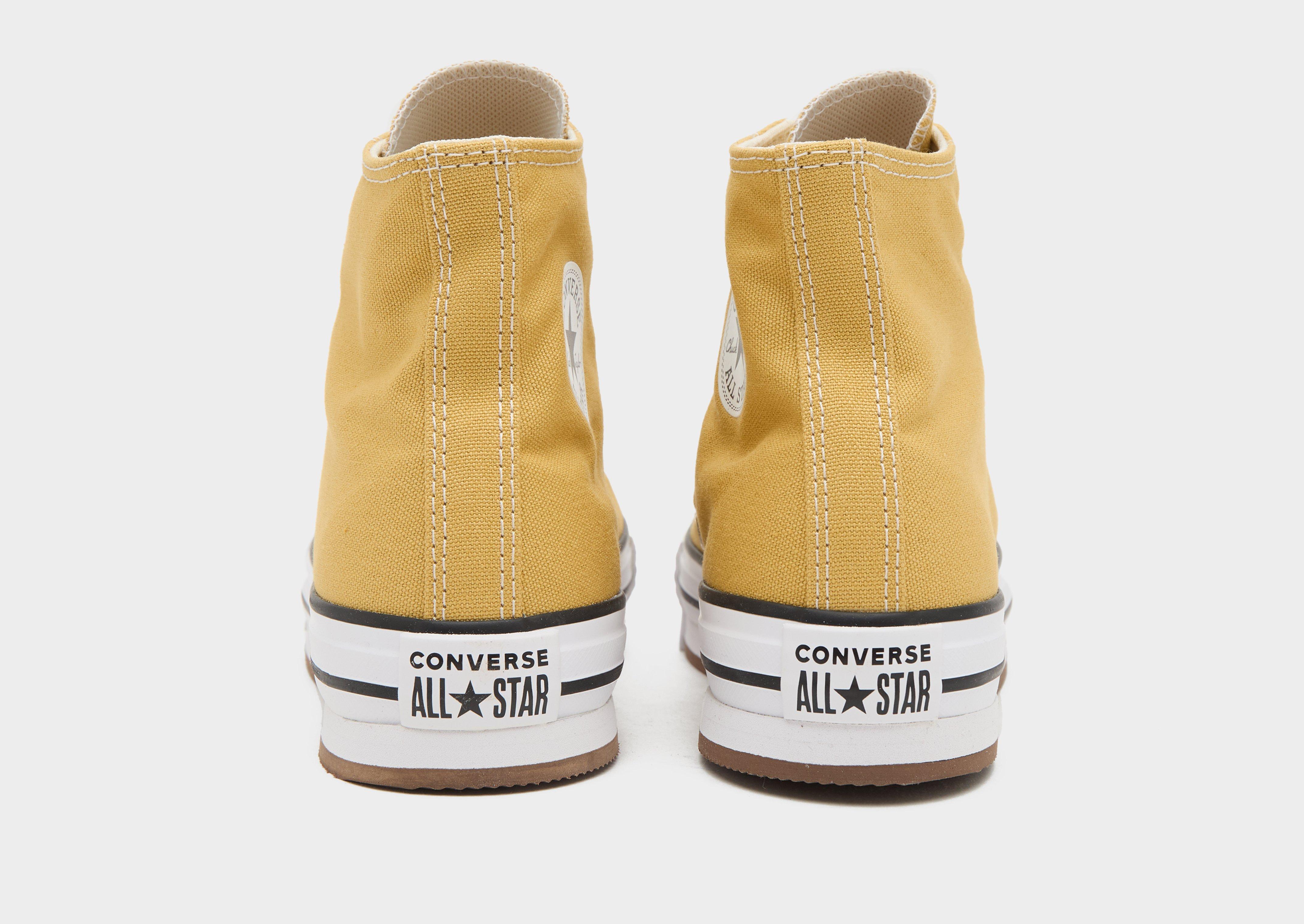 Yellow leather online converse