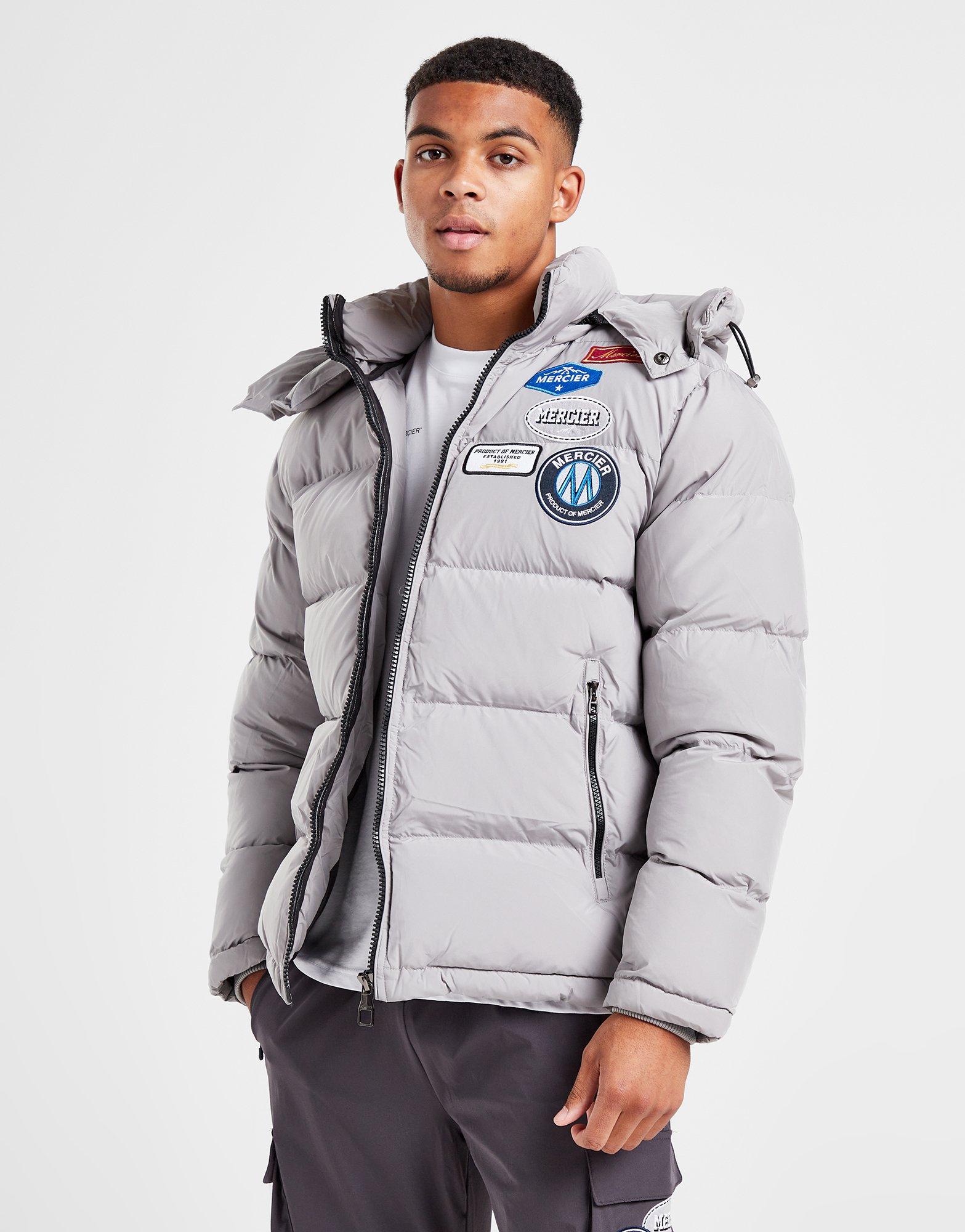 Grey MERCIER Badge Puffer Jacket - JD Sports Global