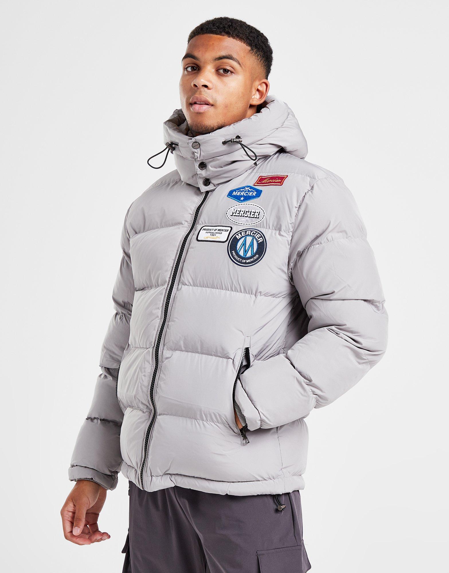 Grey MERCIER Badge Puffer Jacket - JD Sports Global