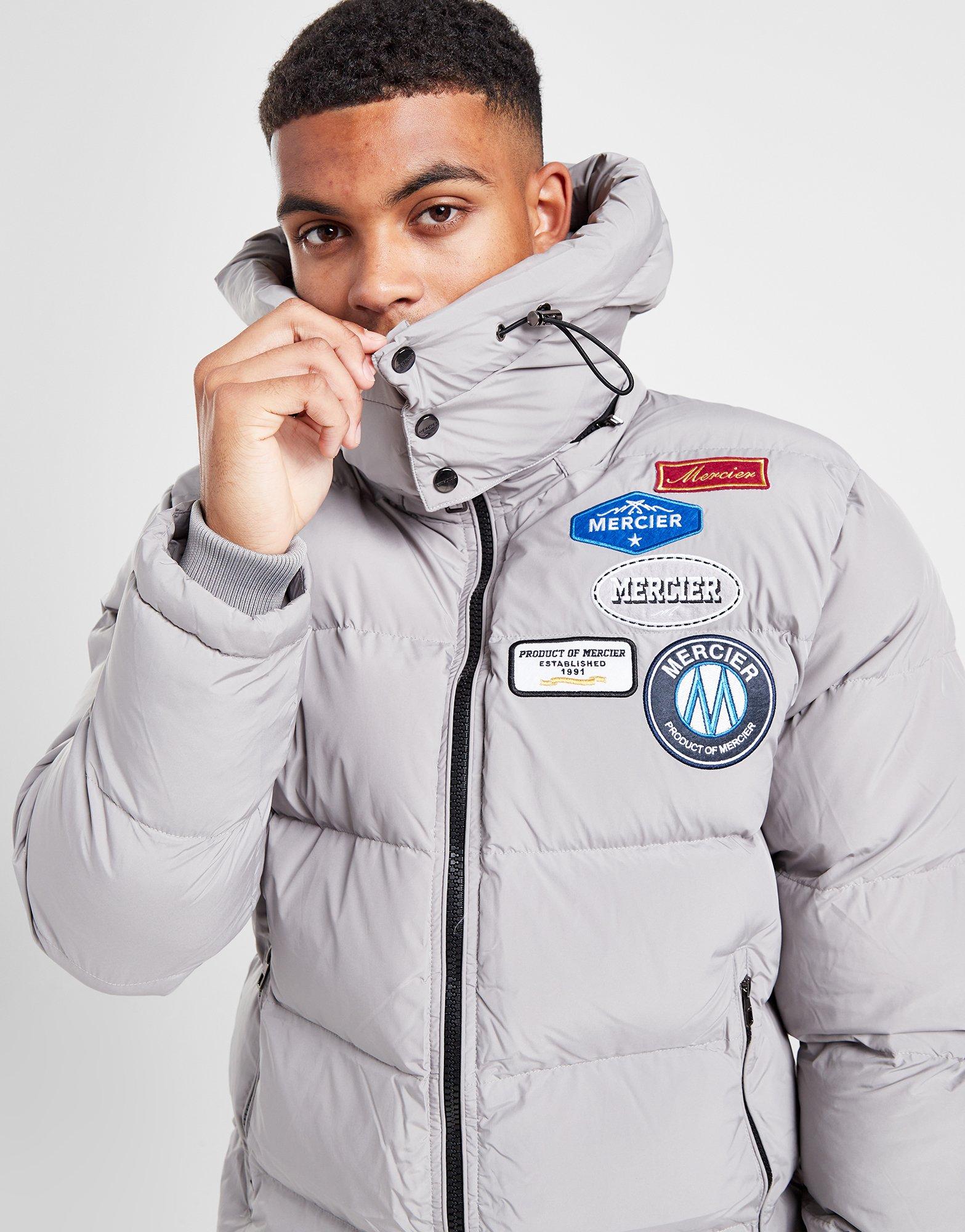 Grey MERCIER Badge Puffer Jacket - JD Sports Global