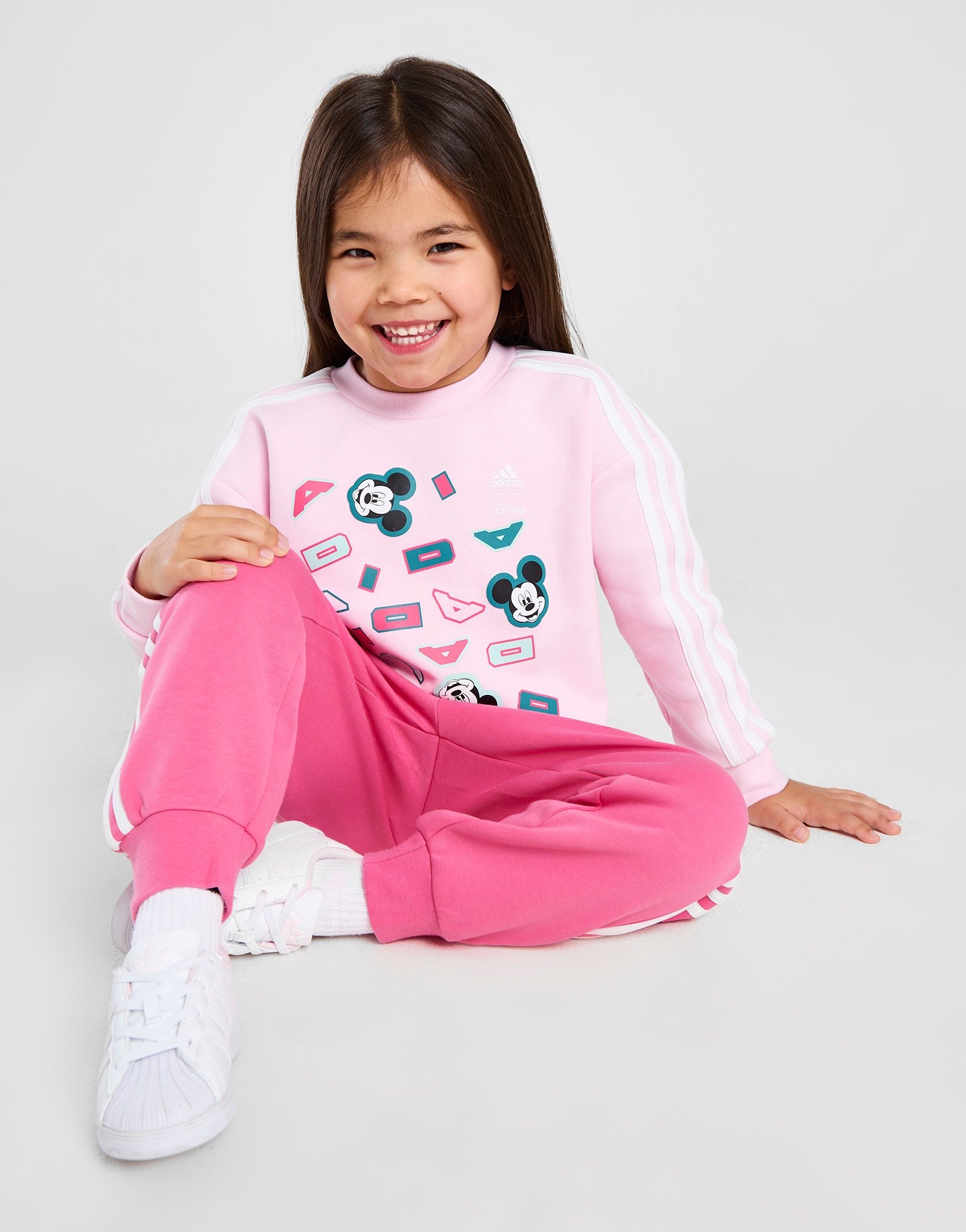 Pink adidas x Disney Girls' Mickey Mouse Tracksuit Children | JD