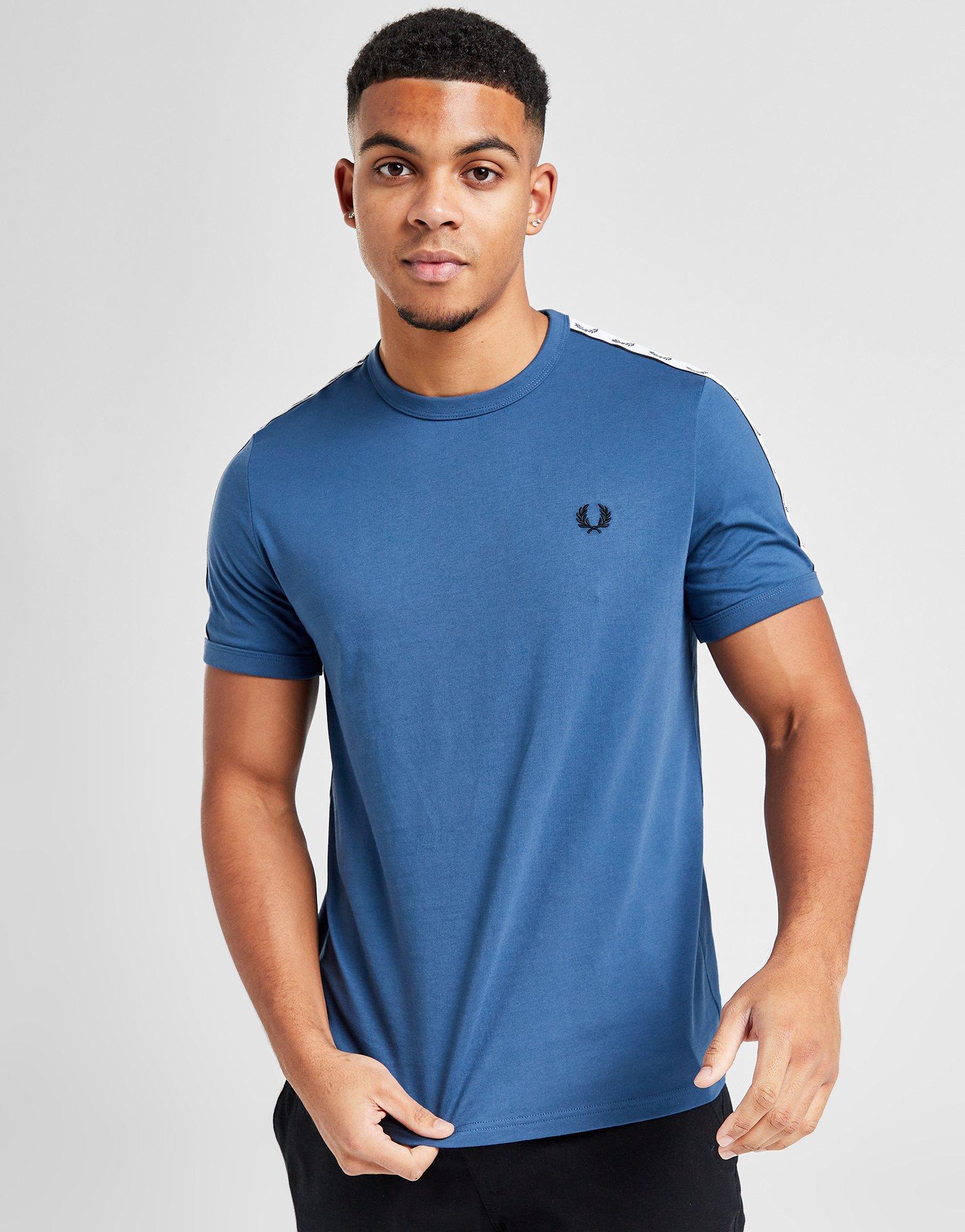 Camiseta Fred Perry Taped Ringer Gris Hombre