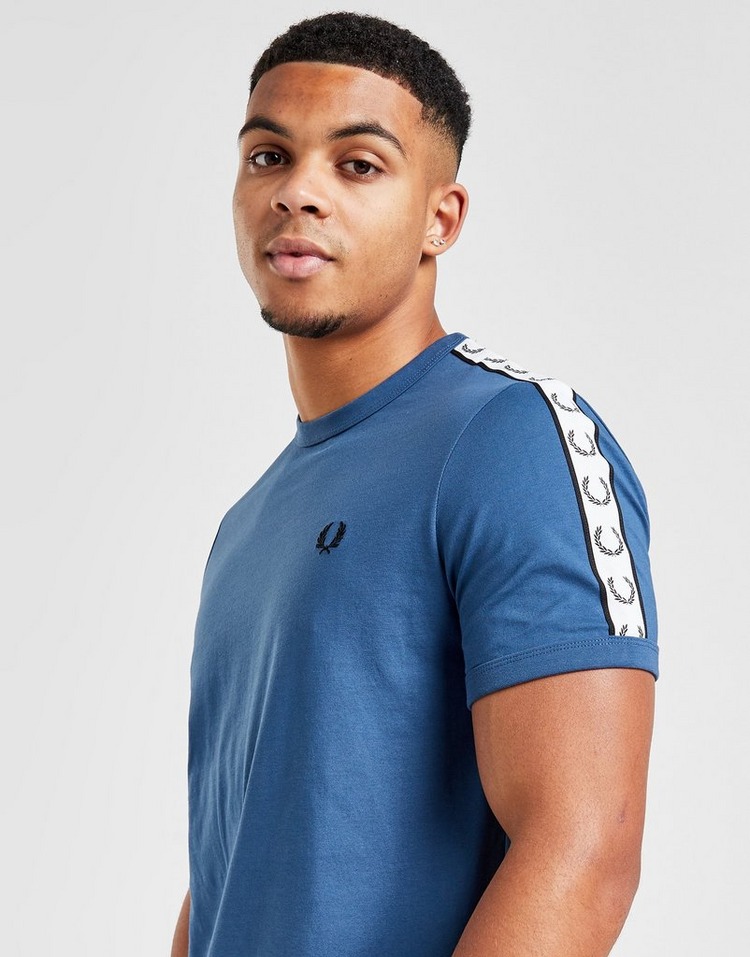 Blue Fred Perry Tape Ringer T-Shirt | JD Sports UK