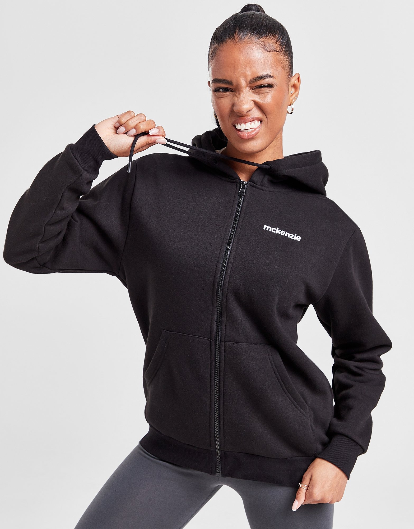 Black McKenzie Logo Full Zip Hoodie | JD Sports UK