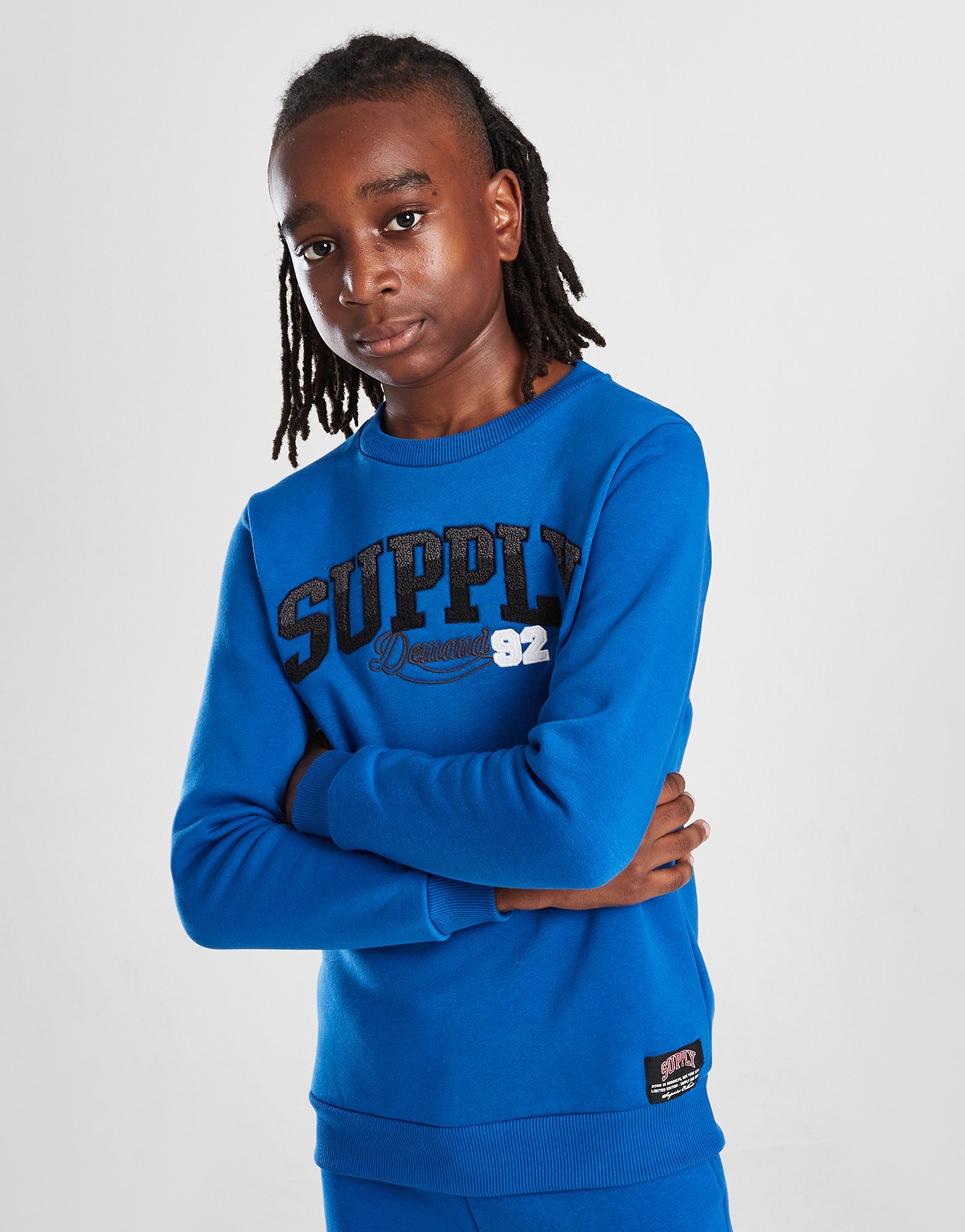 Blue Supply & Demand Varsity Crew Sweatshirt Junior JD Sports