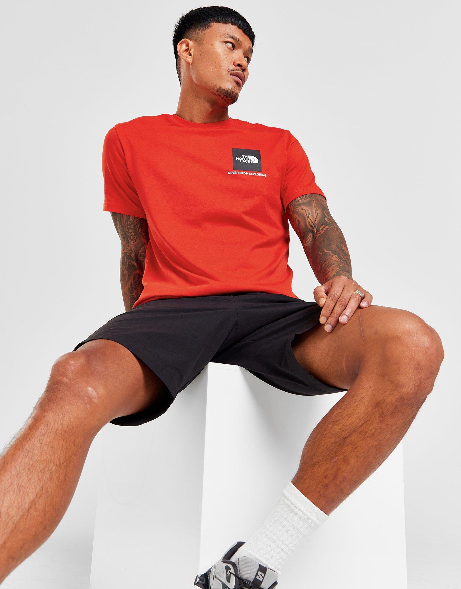 Red The North Face Fine Box Logo T-Shirt