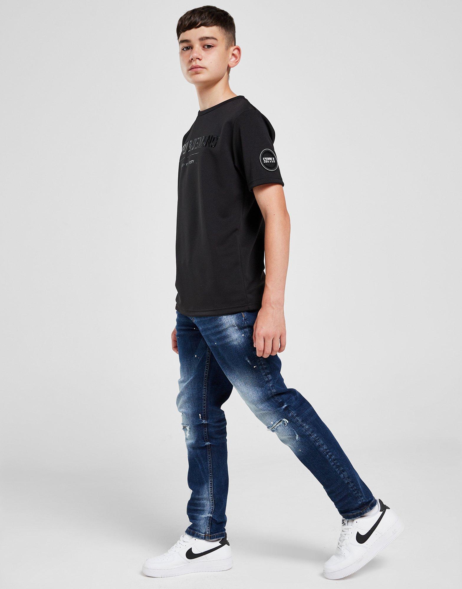 Supply & Demand Black Denim Jeans Junior em Preto