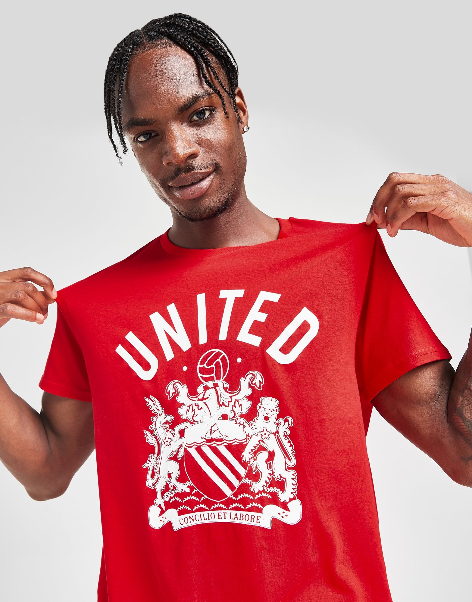 Red 12th Territory Manchester United Crest T-Shirt JD Sports UK