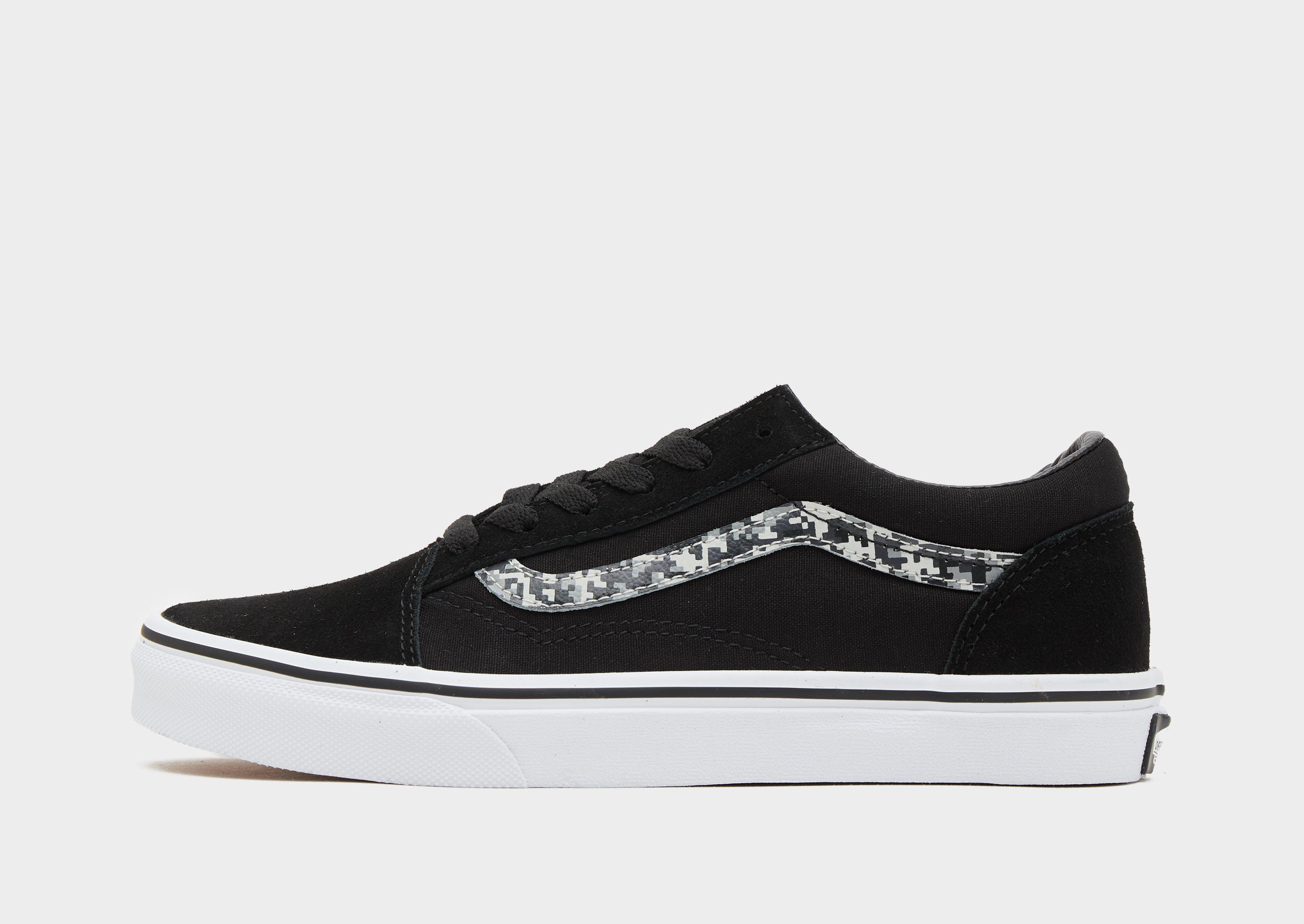 Black vans with store leopard print stripe