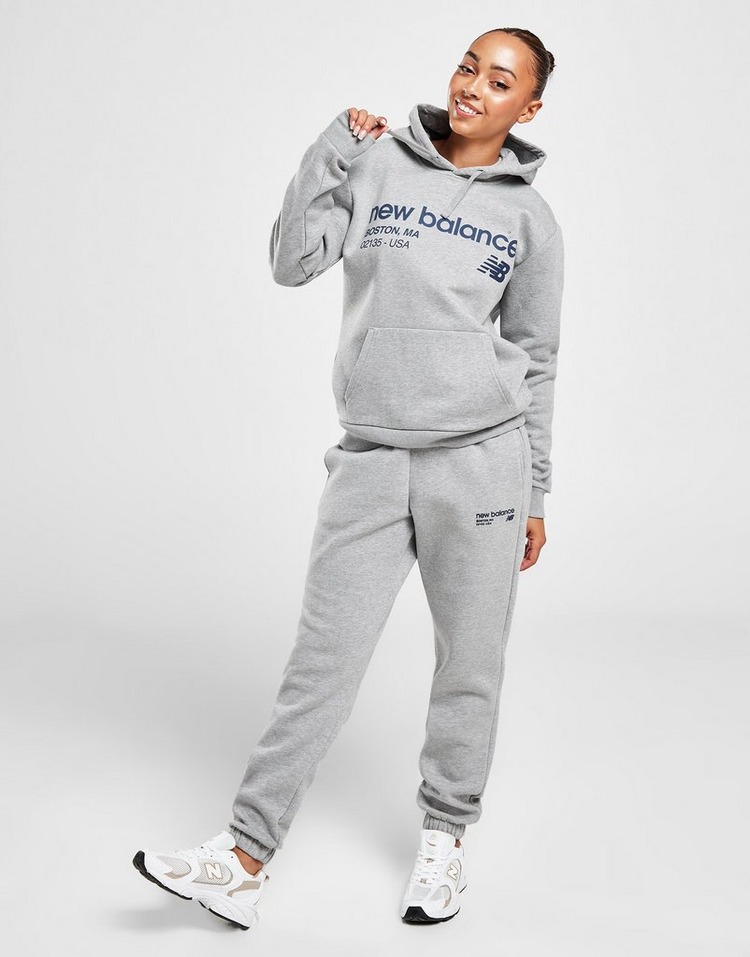 Grey New Balance Logo Hoodie | JD Sports UK