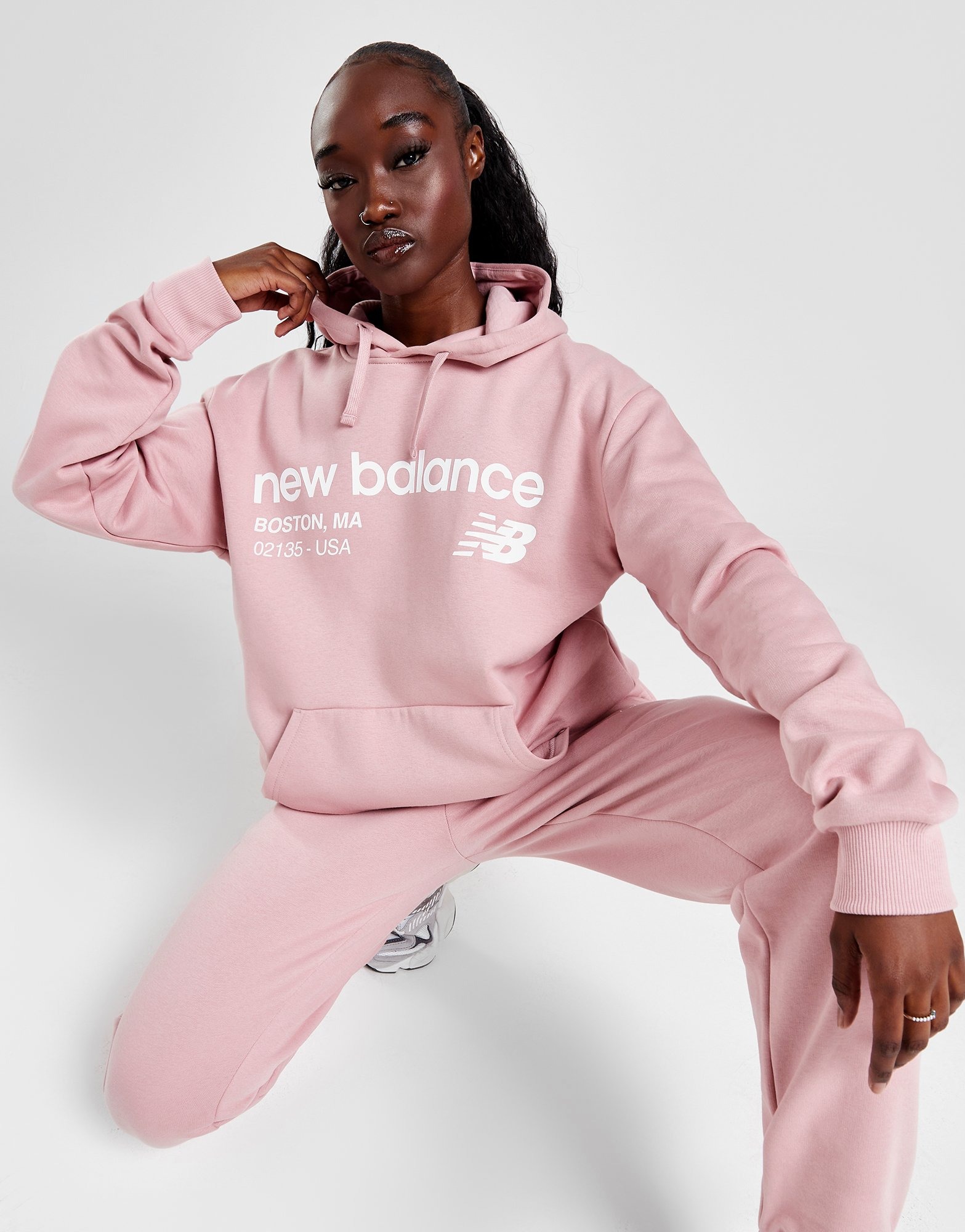Pink New Balance Logo Hoodie - JD Sports Global