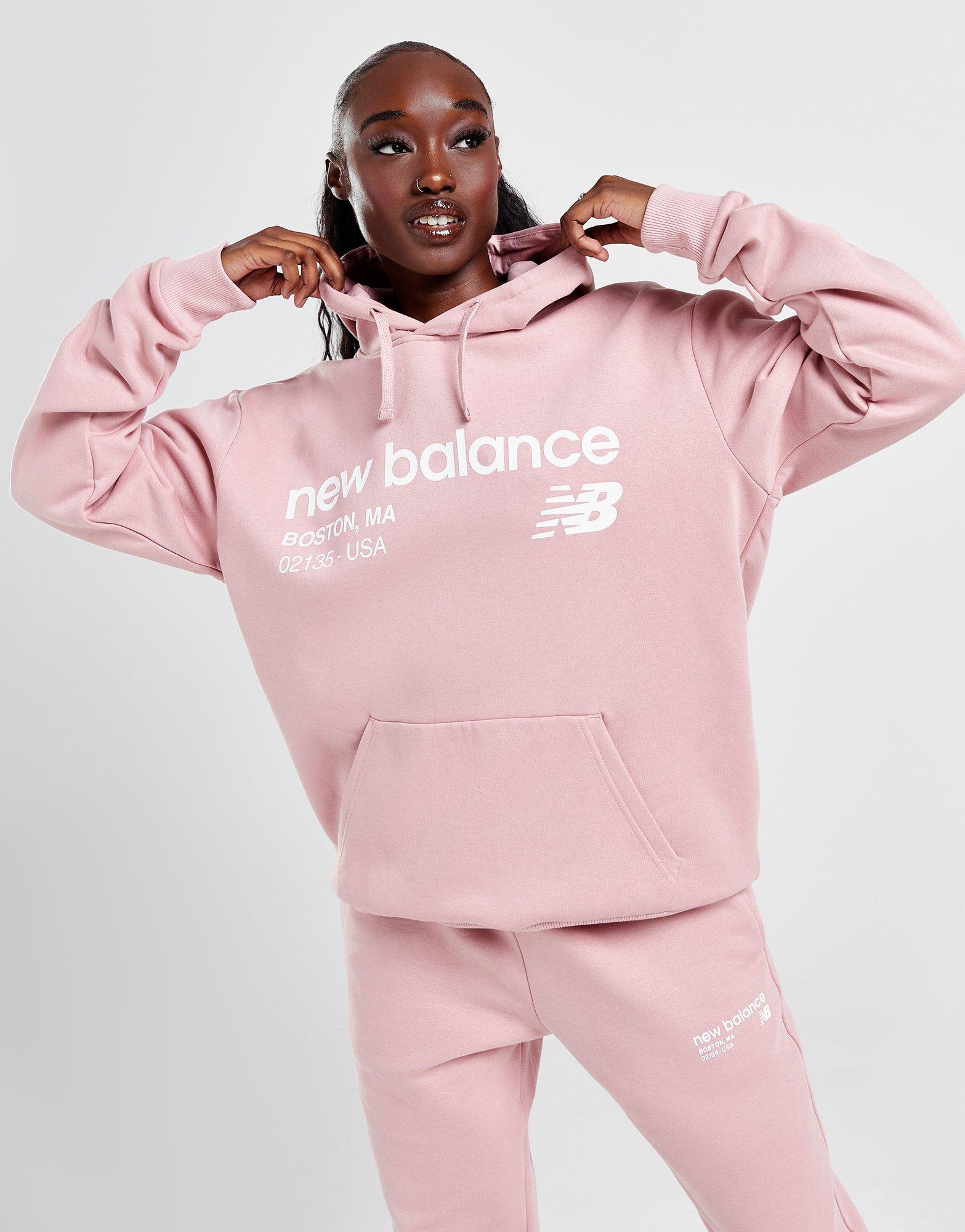 Pink New Balance Logo Hoodie JD Sports