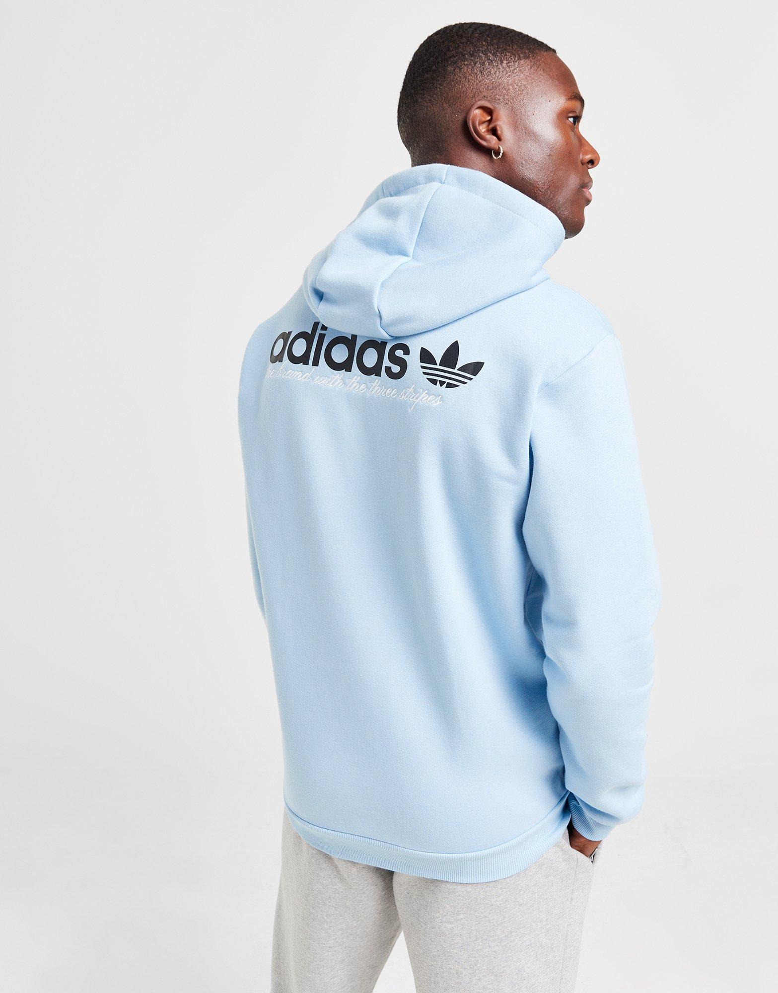 Blue adidas - Script Hoodie Global Sports JD Originals