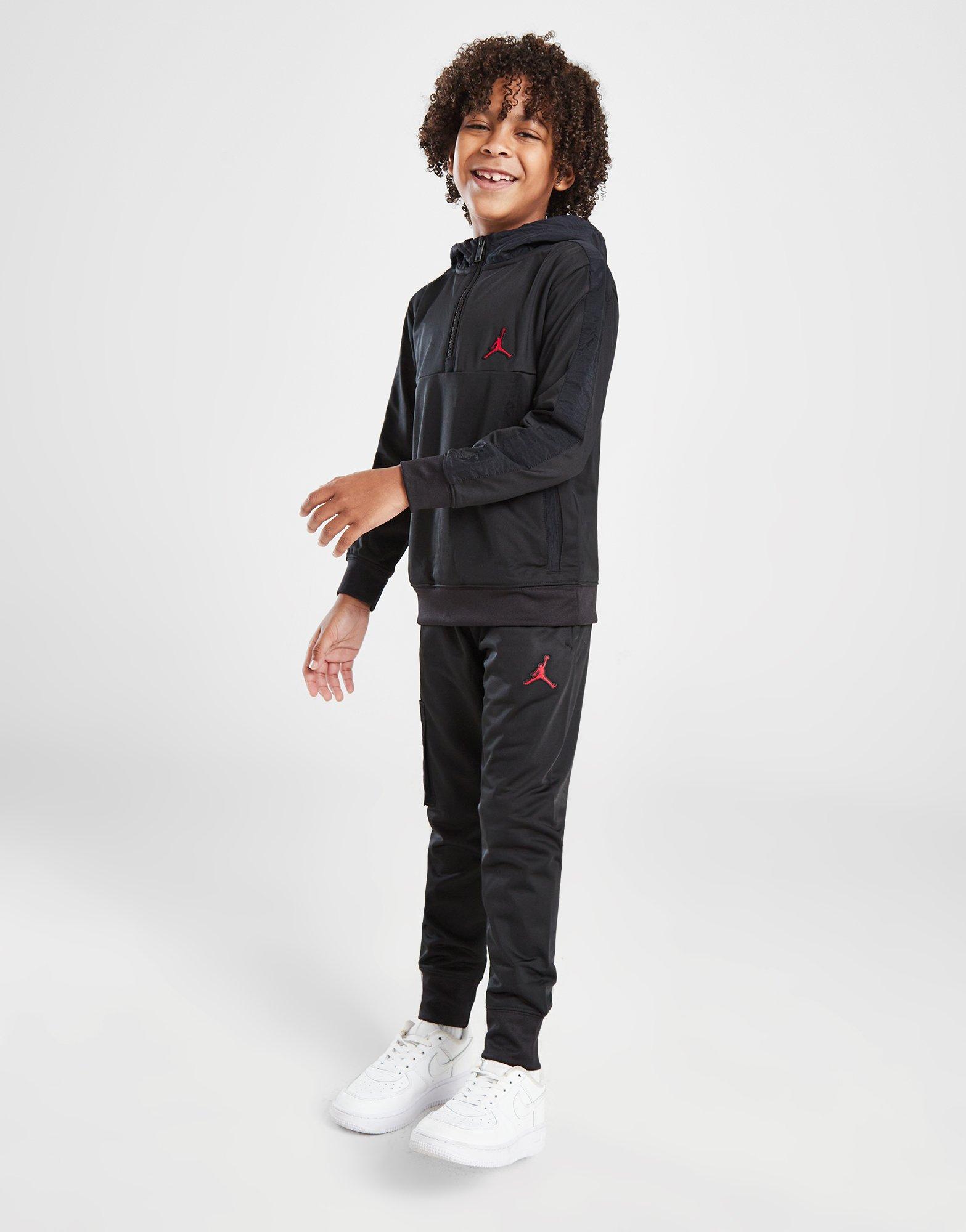 Black Jordan Poly 1/4 Zip Tracksuit Children - JD Sports Global