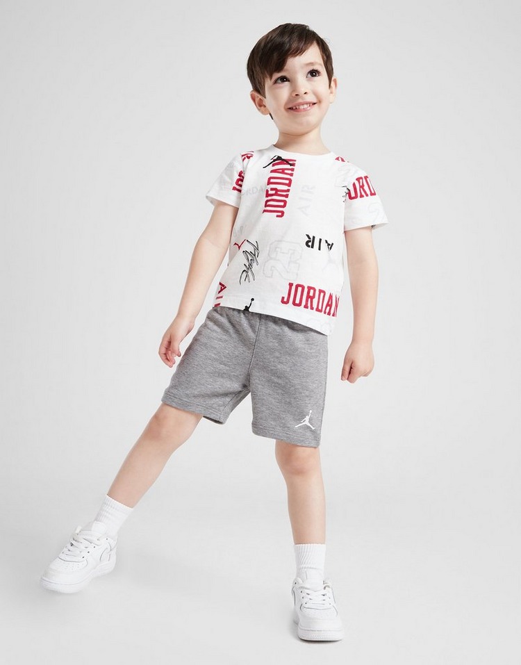 White Jordan All Over Print T-Shirt/Shorts Set Infant | JD Sports UK