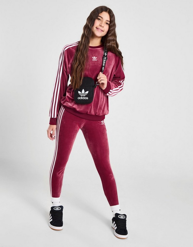adidas Originals Girls' Velour Crew Sweatshirt Junior