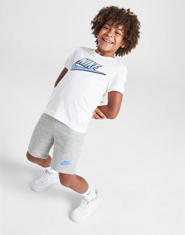 Nike Fade Logo T-Shirt/Shorts Set Children em Branco