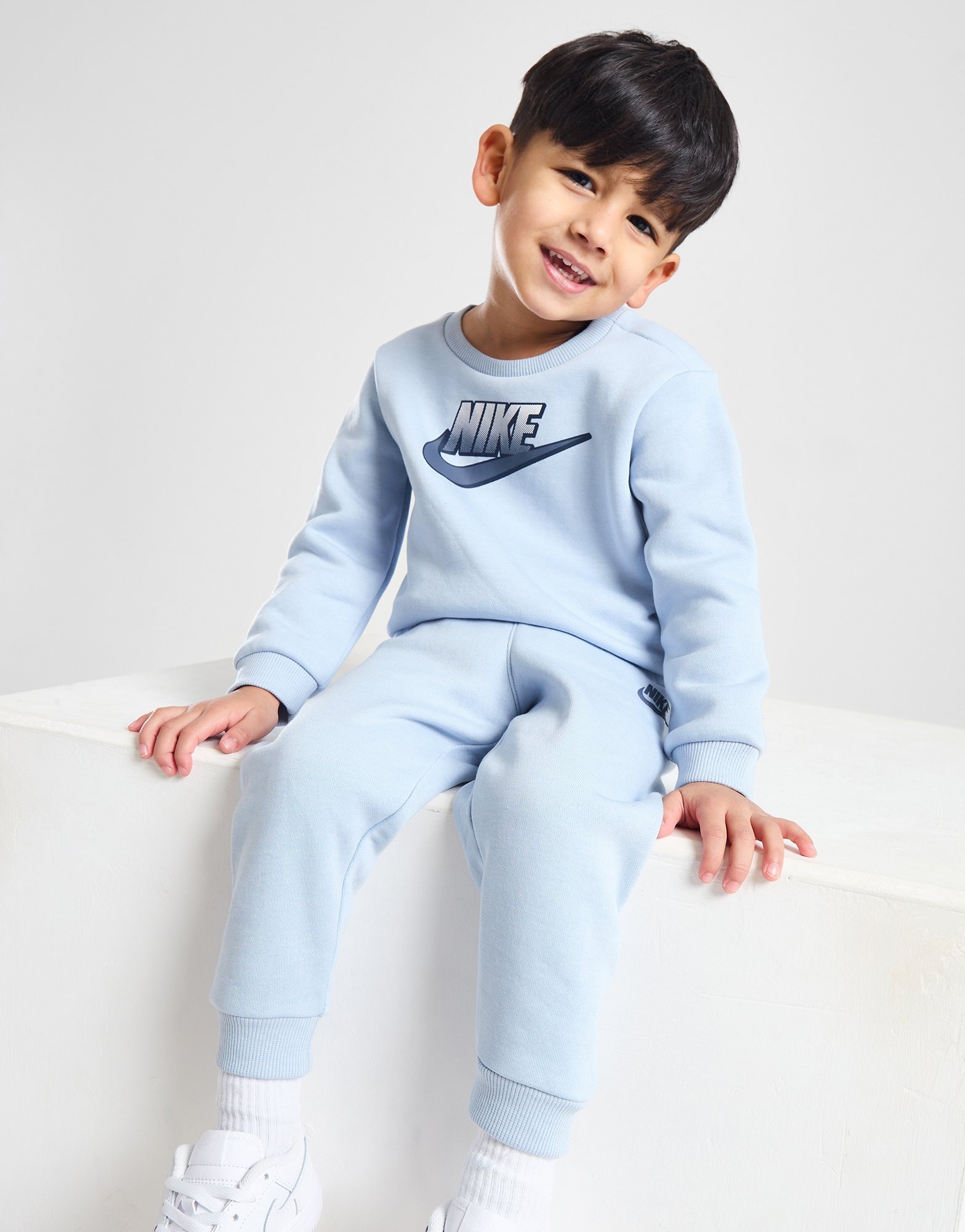 Blue Nike Fade Logo Crew Tracksuit Infant JD Sports UK