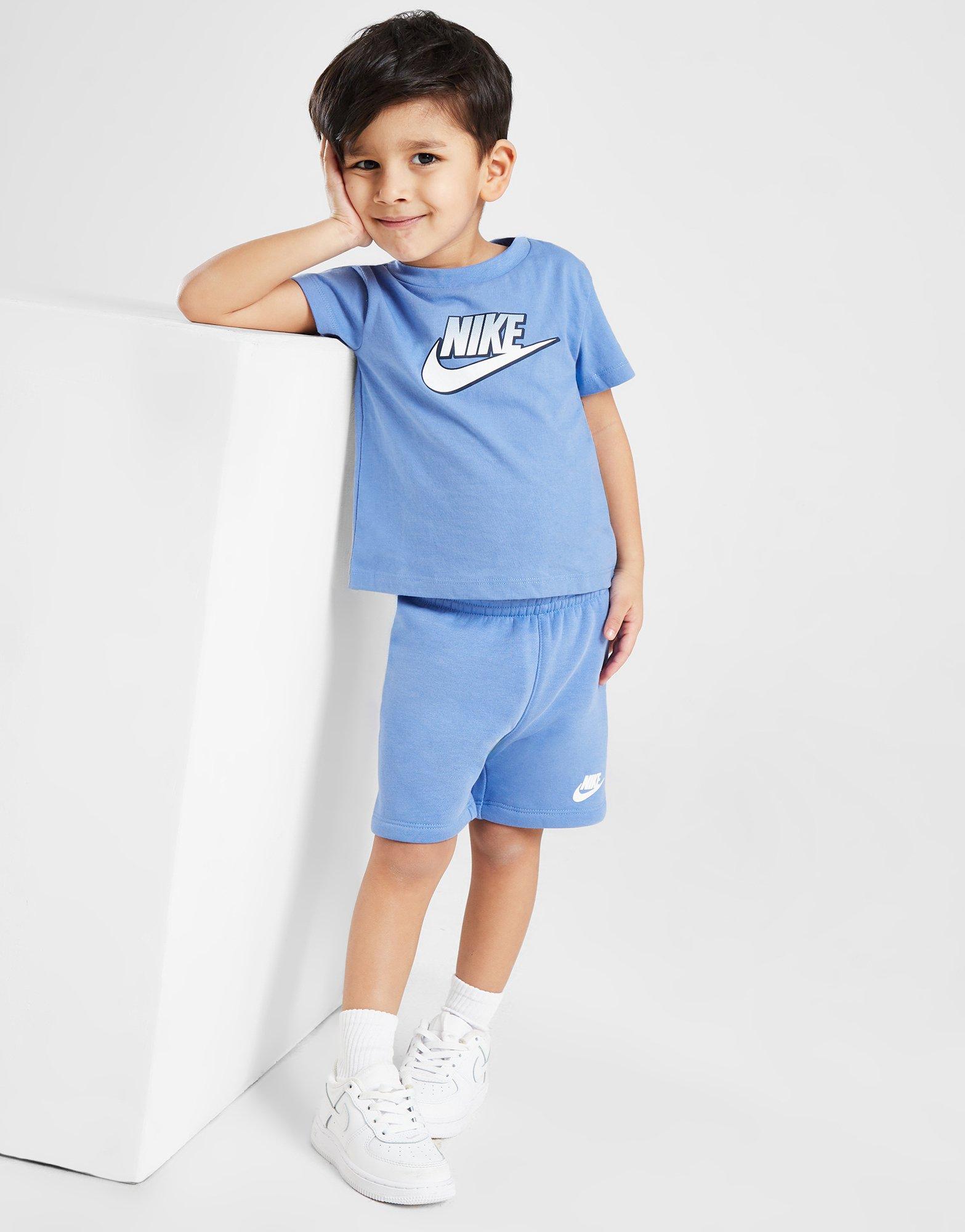 Nike Fade Logo T-Shirt/Shorts Set Infant em Azul