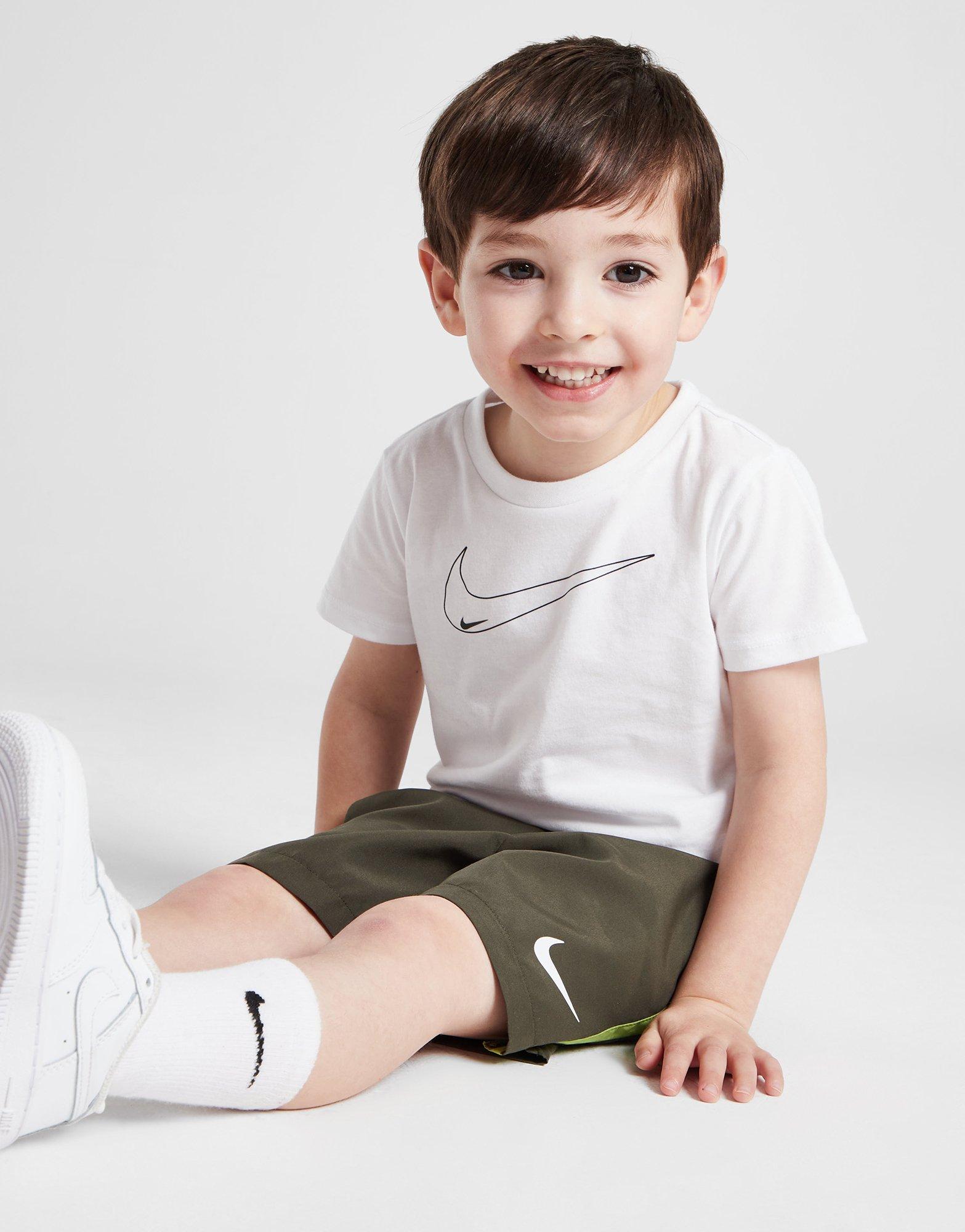 White Nike TShirt/Woven Shorts Set Infant JD Sports UK