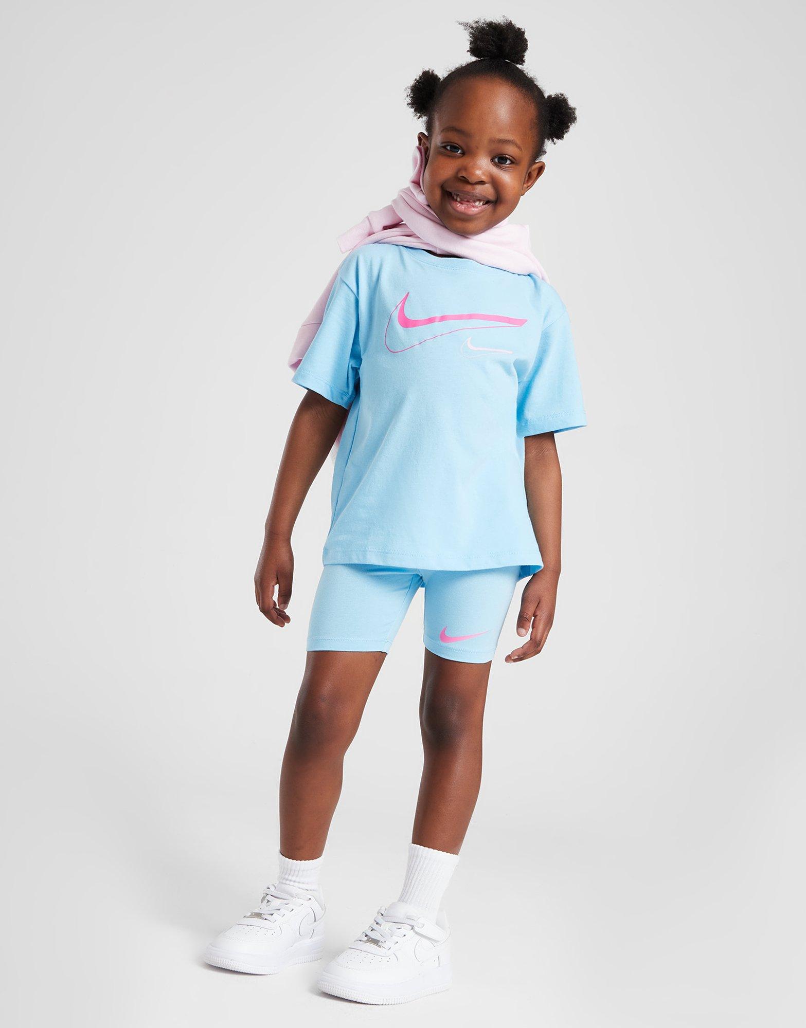 Blue Nike Girls' Graphic T-Shirt/Shorts Set Children