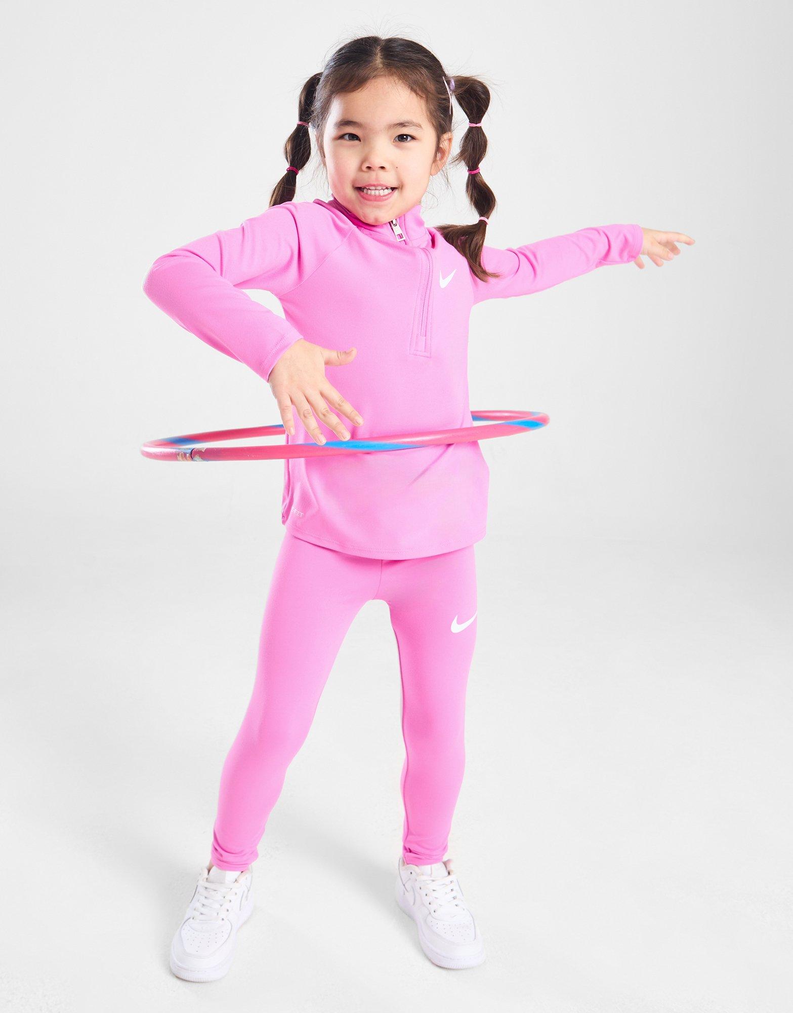 Pink Nike Girls' Pacer 1/4 Zip Top/Leggings Set Children | JD Sports UK