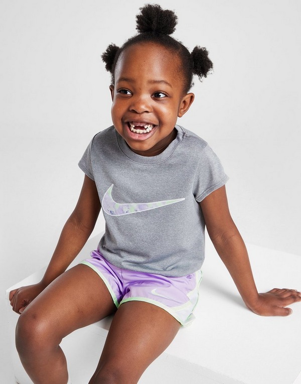 Grey Nike Girls' Tempo T-Shirt/Shorts Set Children