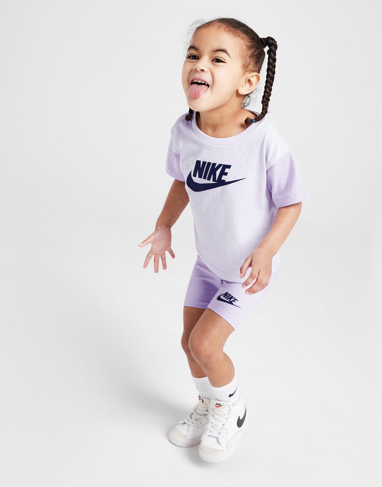 Nike Girls Colour Block T Shirt Shorts Set Infant