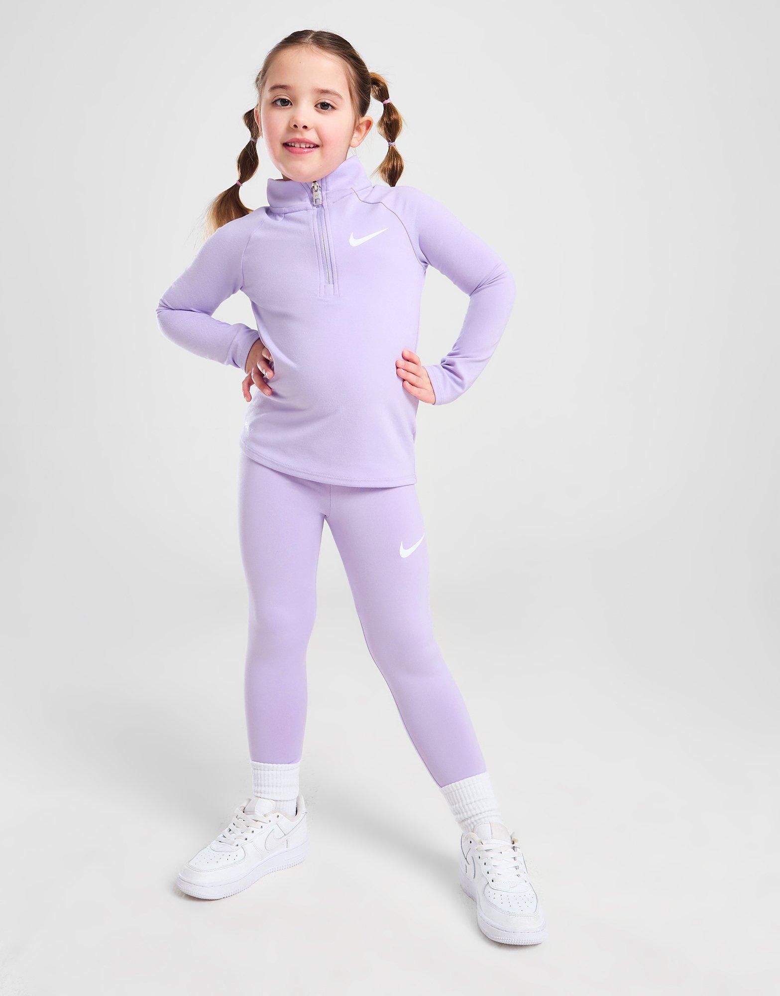 Nike - Girls Yellow & Lilac Purple Leggings Set