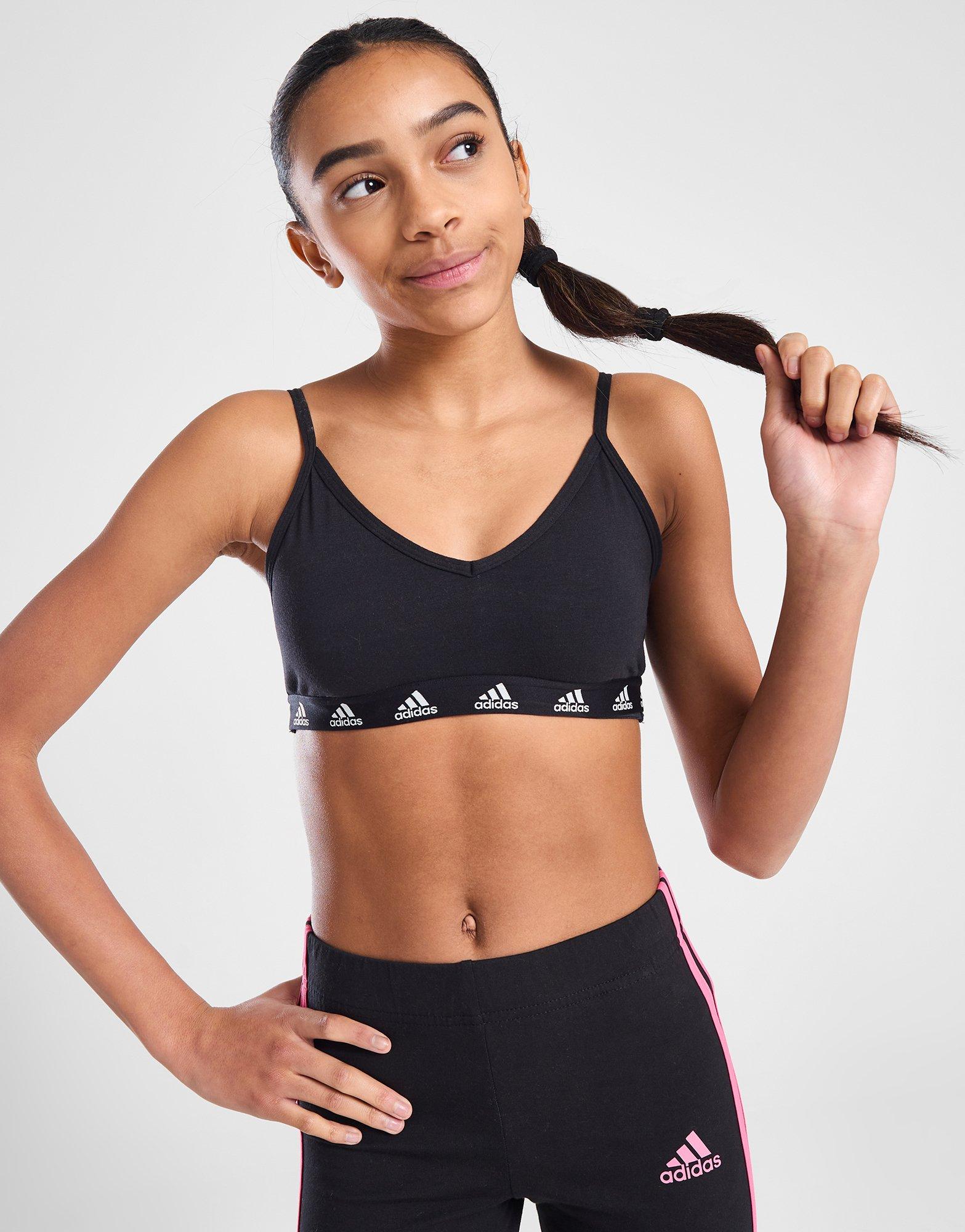 Black adidas Girls' Badge of Sport Purebare Bralette Junior