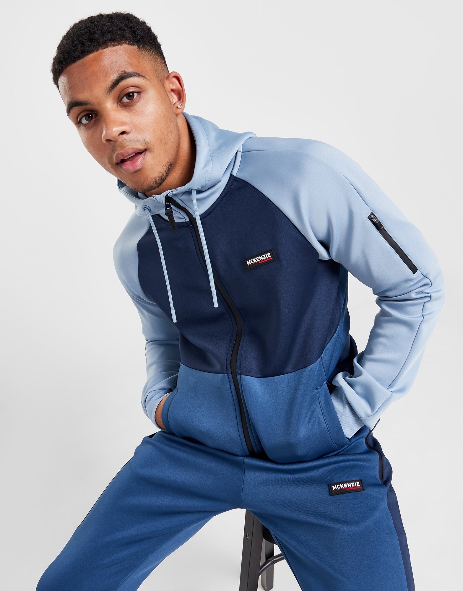 Blue McKenzie Emit Poly Full Zip Hoodie - JD Sports NZ